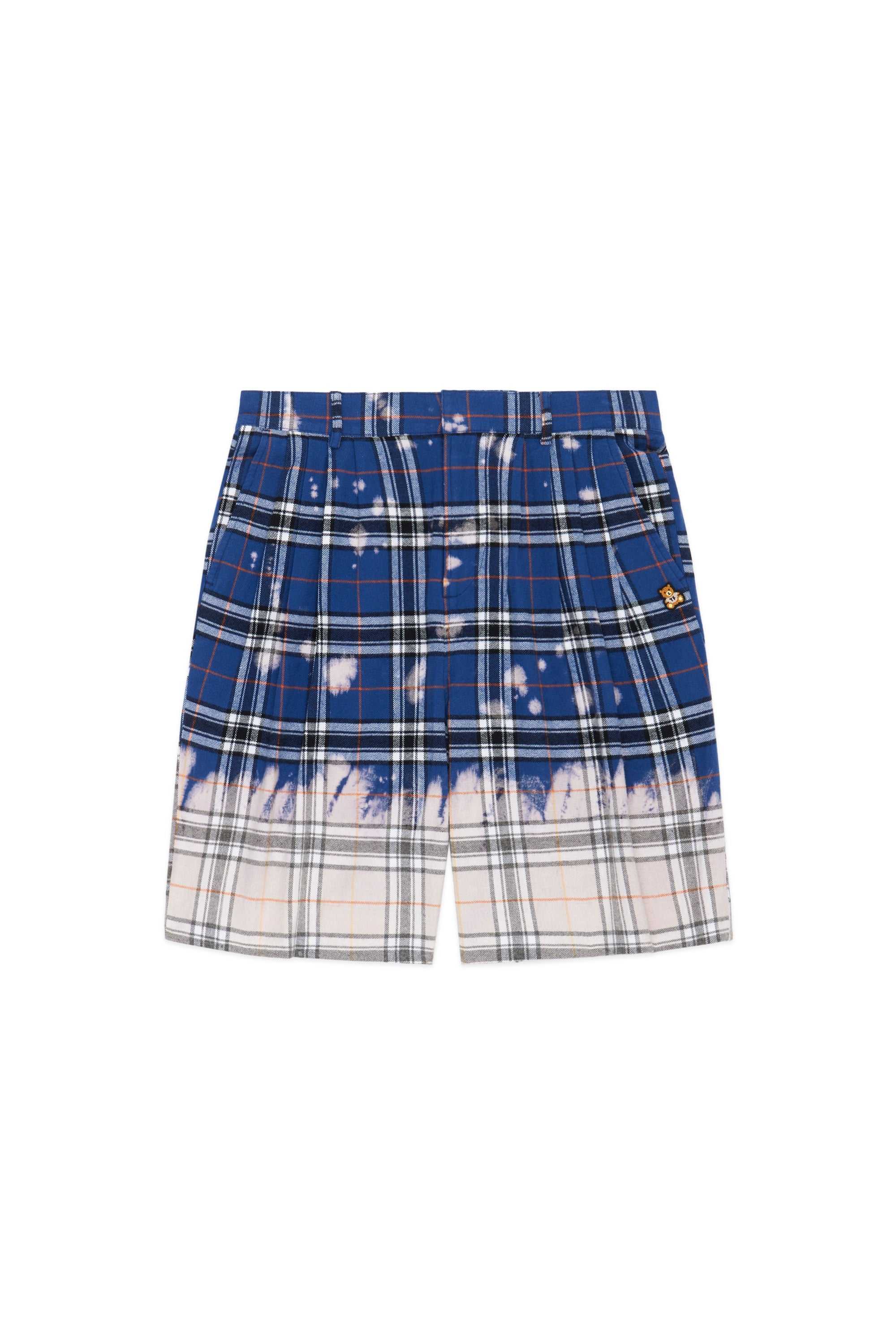 Navy Teddy Fresh Bleached Flannel Shorts | EFSHAN892