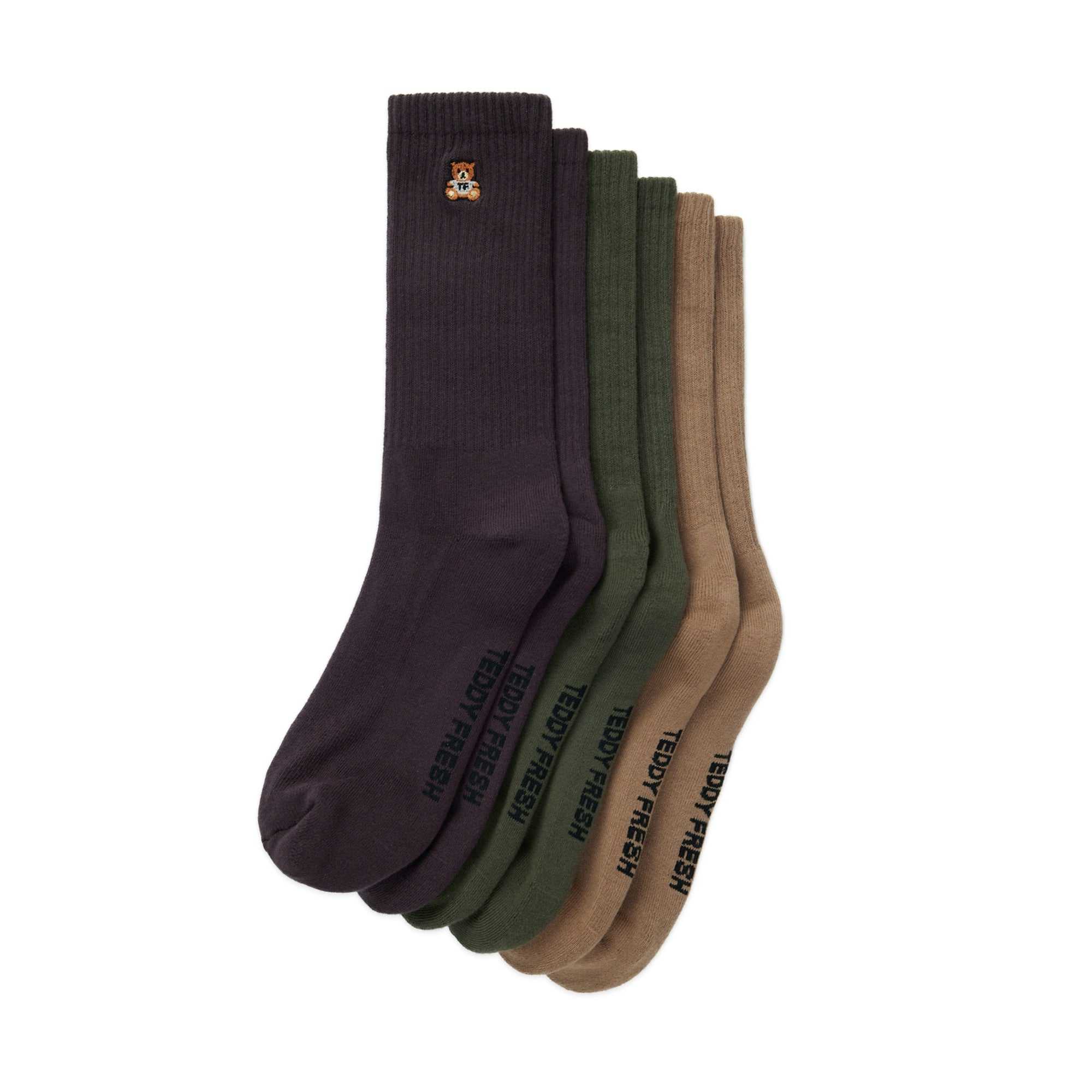 Neutral Teddy Fresh Classic Tube Socks 3-Pack | GVUQHA730