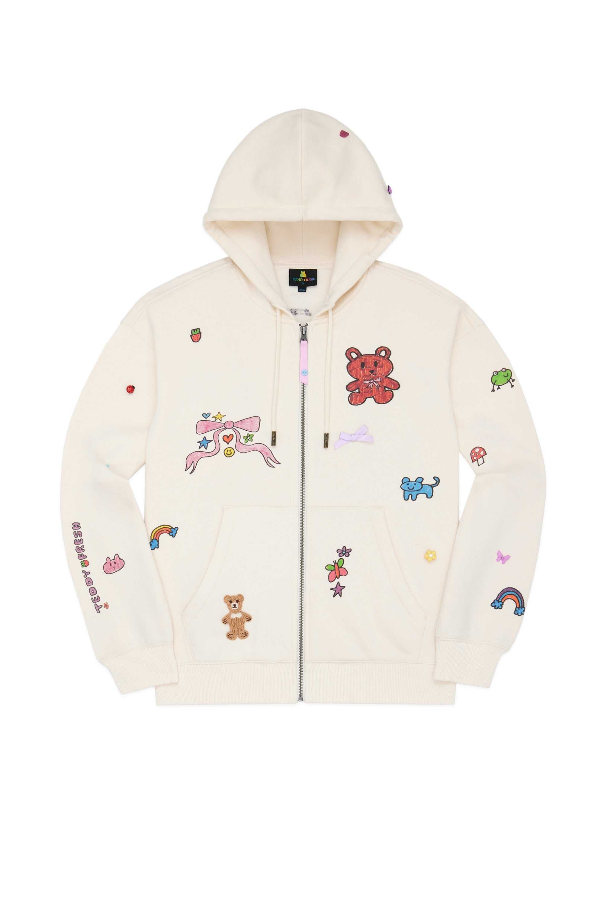 Off White Teddy Fresh TF x Blo_oberry Little Charms Hoodie | EKVQLX319