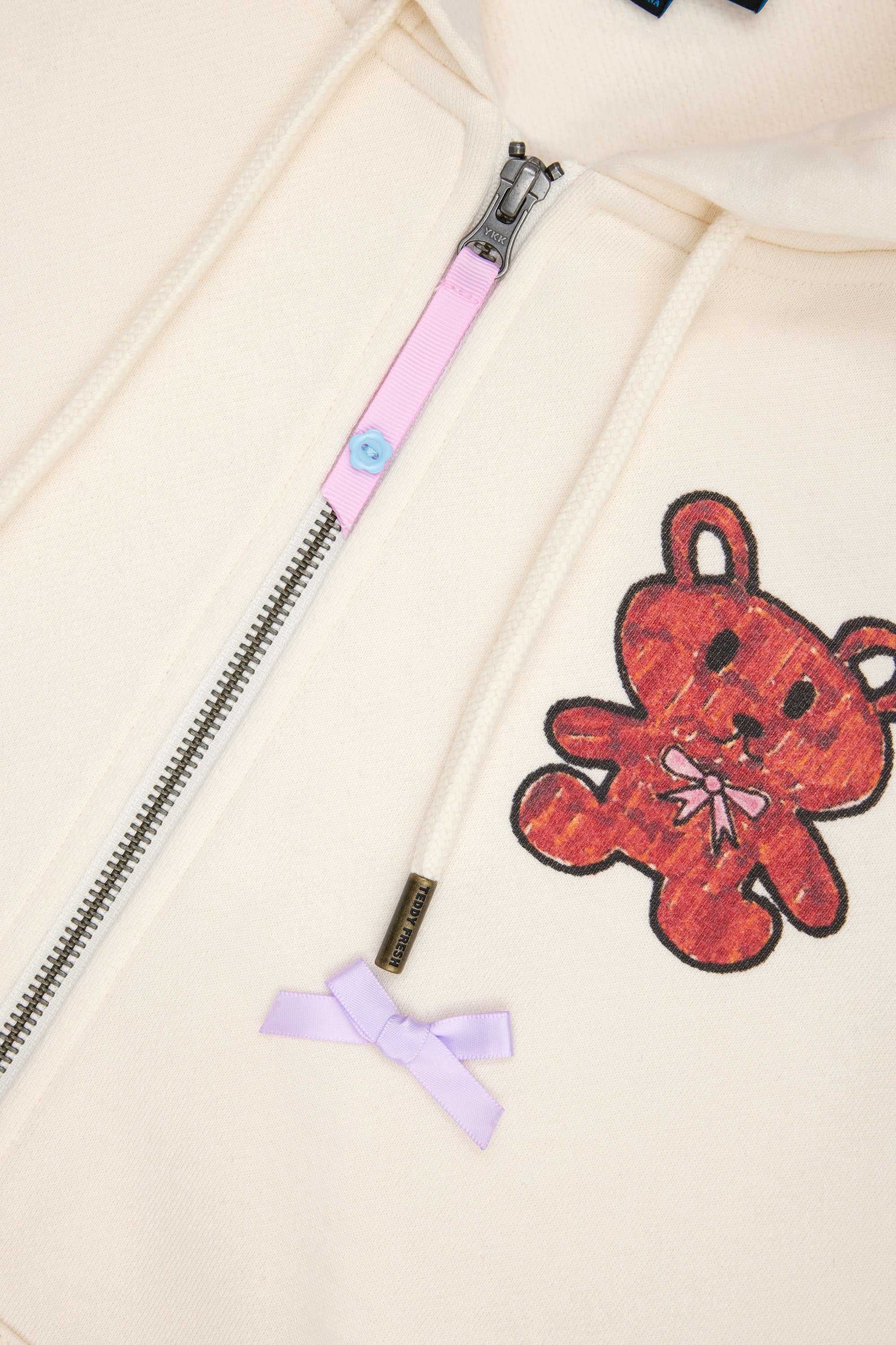 Off White Teddy Fresh TF x Blo_oberry Little Charms Hoodie | EKVQLX319