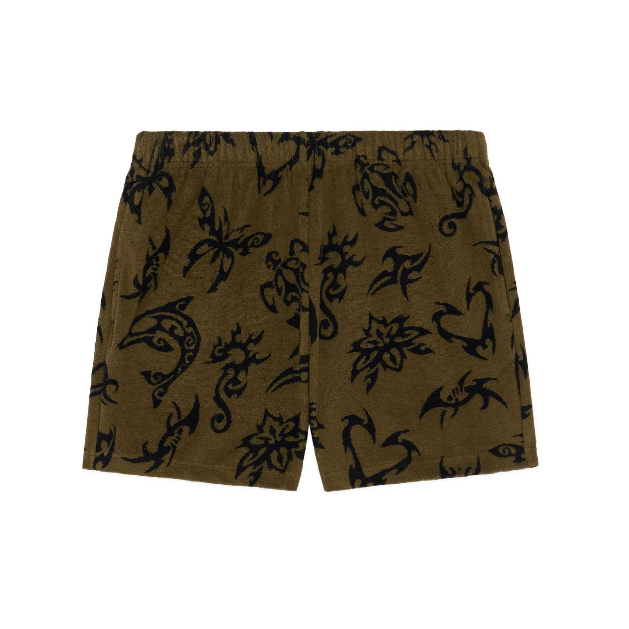 Olive Teddy Fresh Souvenir Terry Shorts | UXIJBH309