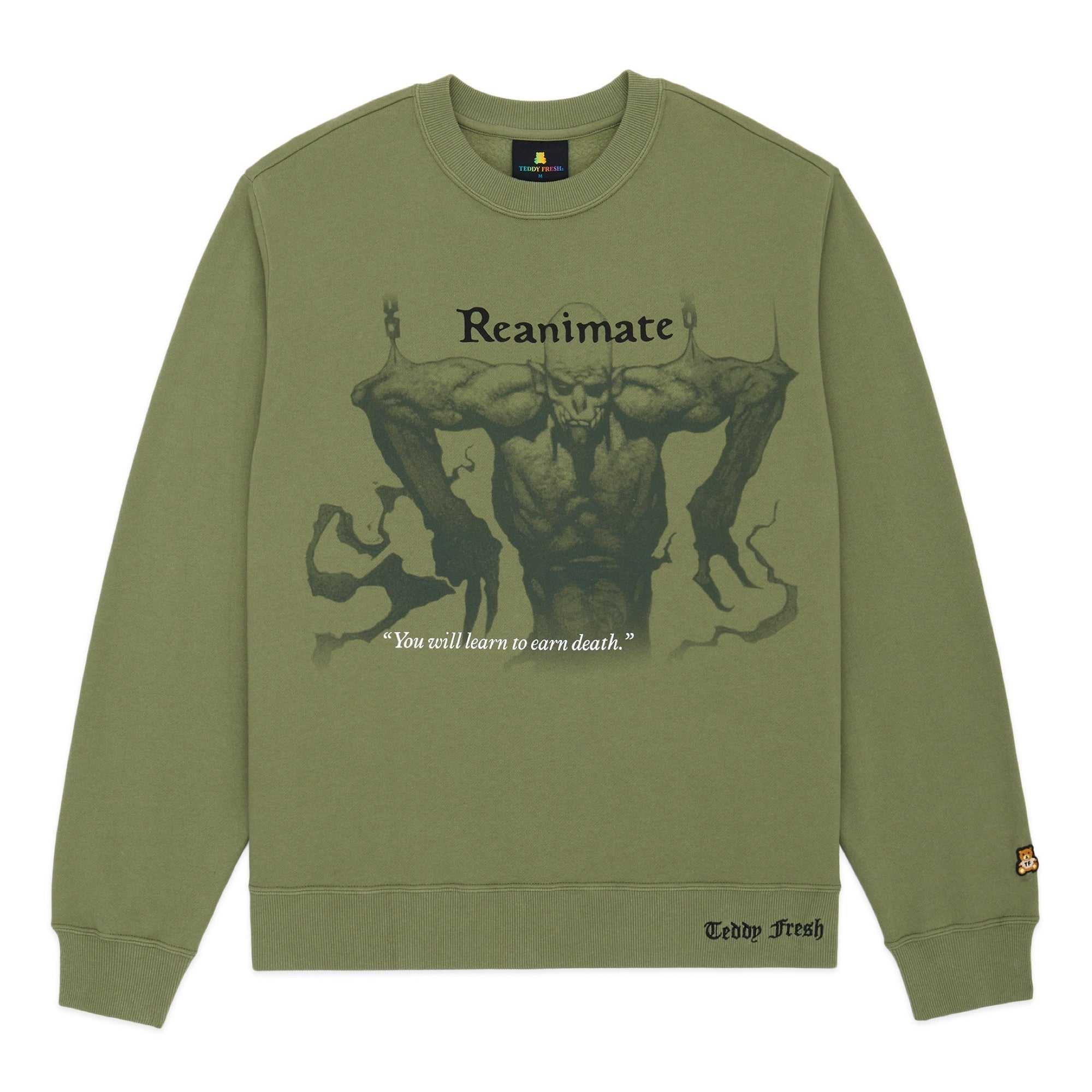 Olive Teddy Fresh TF x Magic: The Gathering Reanimate Sweatshirt | AOWTDF829