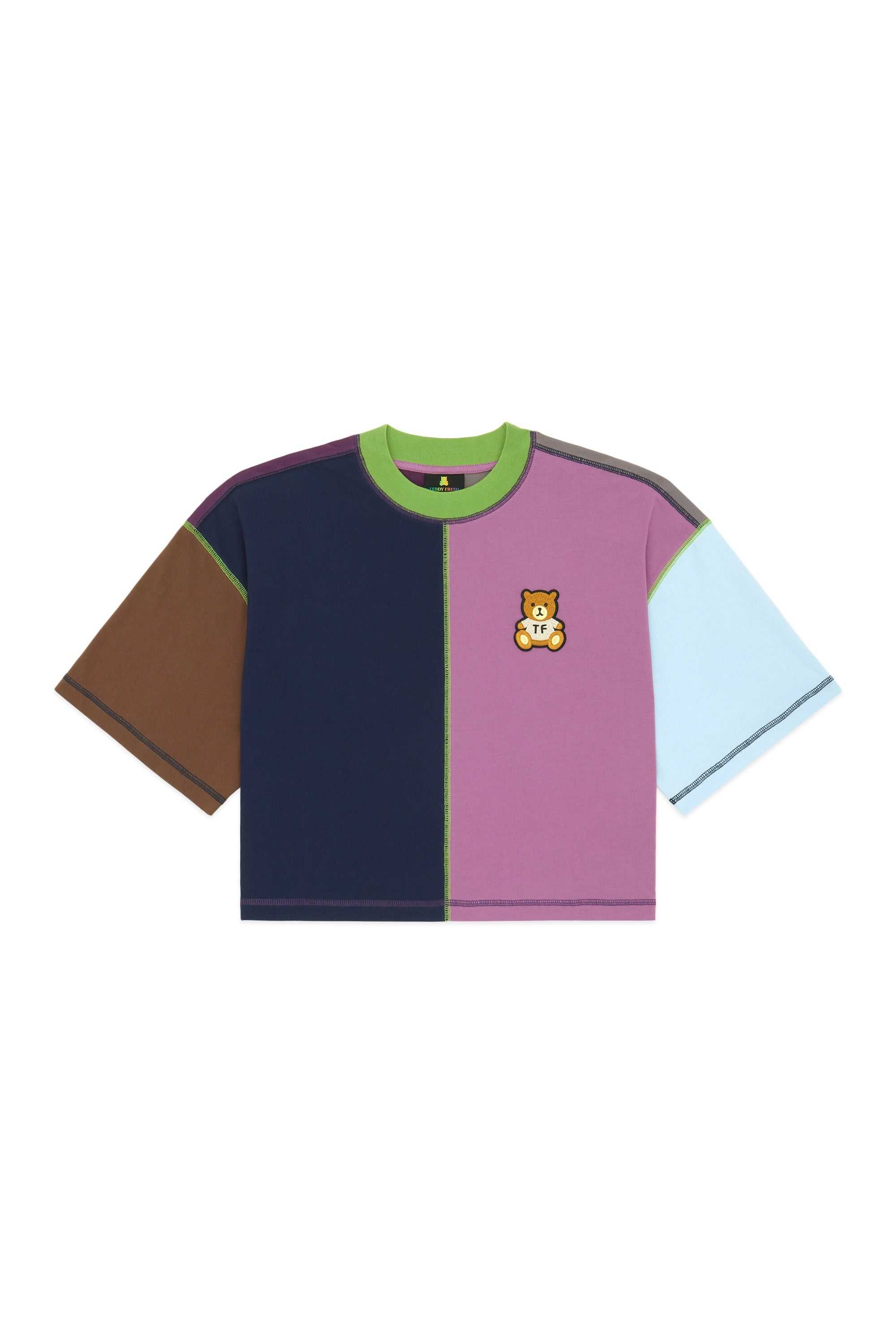 Orange Multi Teddy Fresh Boxy Color Block Tee | PHYRXL517