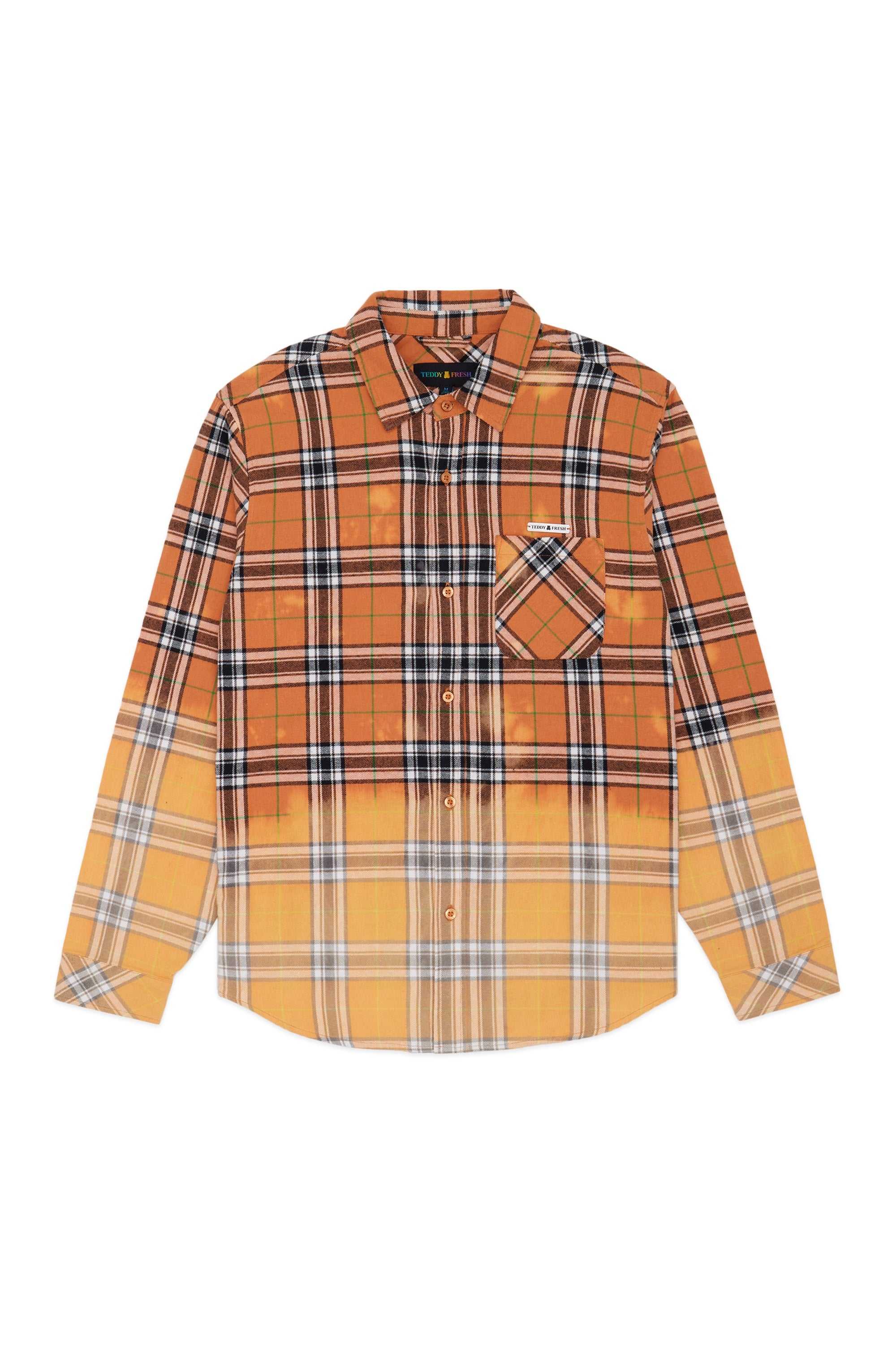 Orange Teddy Fresh Bleached Flannel Shirt | LIZUME237