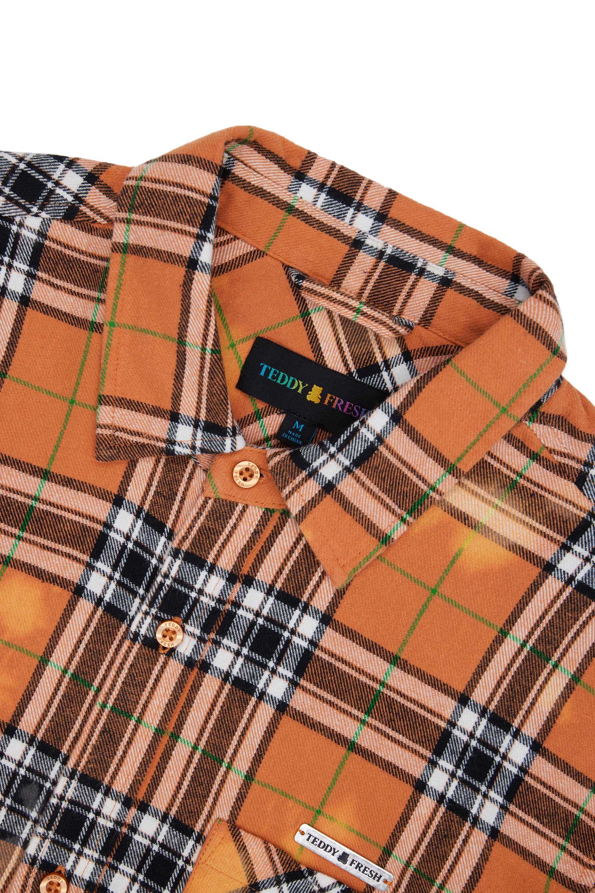 Orange Teddy Fresh Bleached Flannel Shirt | LIZUME237