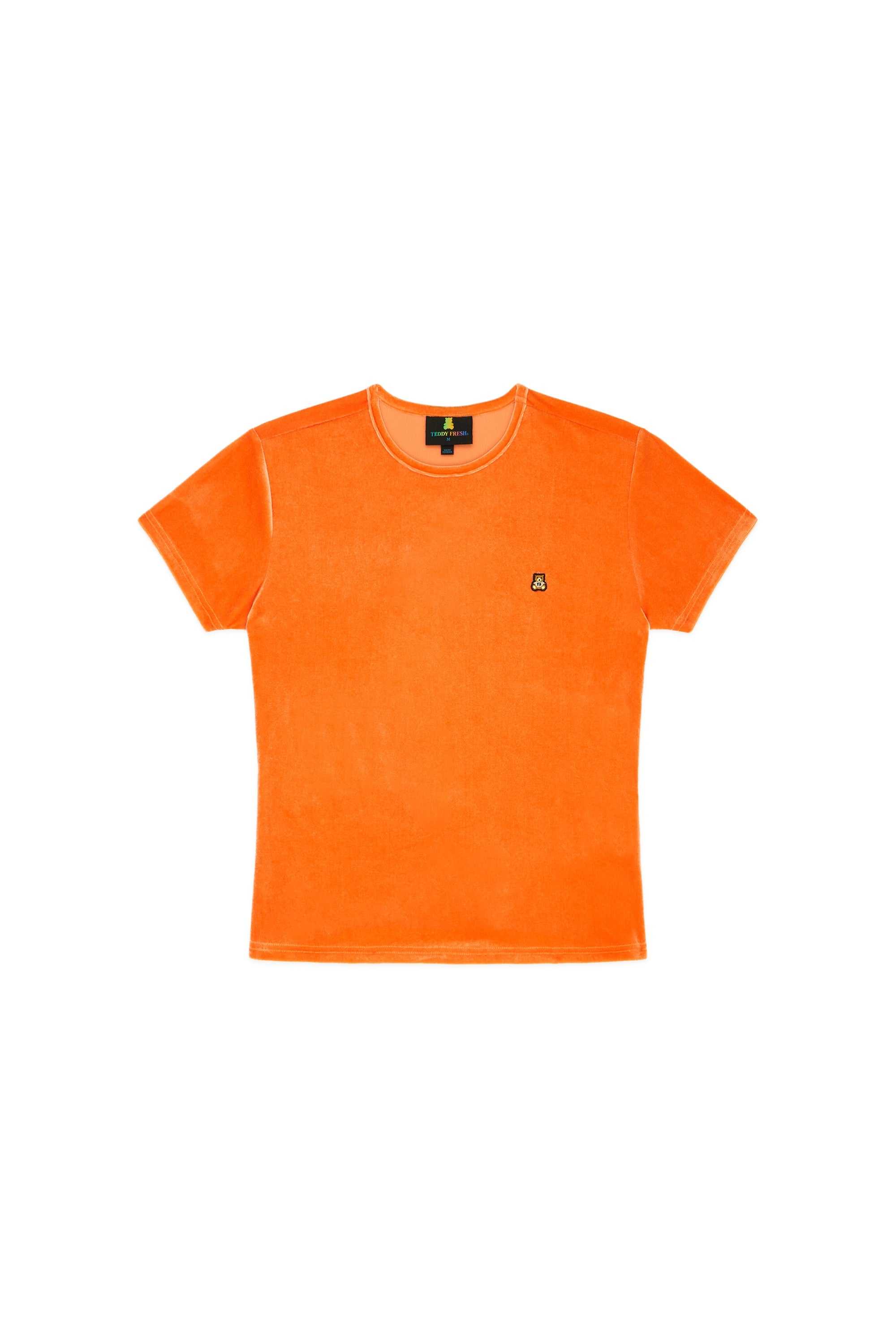 Orange Teddy Fresh Color Pop Velour Tee | JOHUZY396