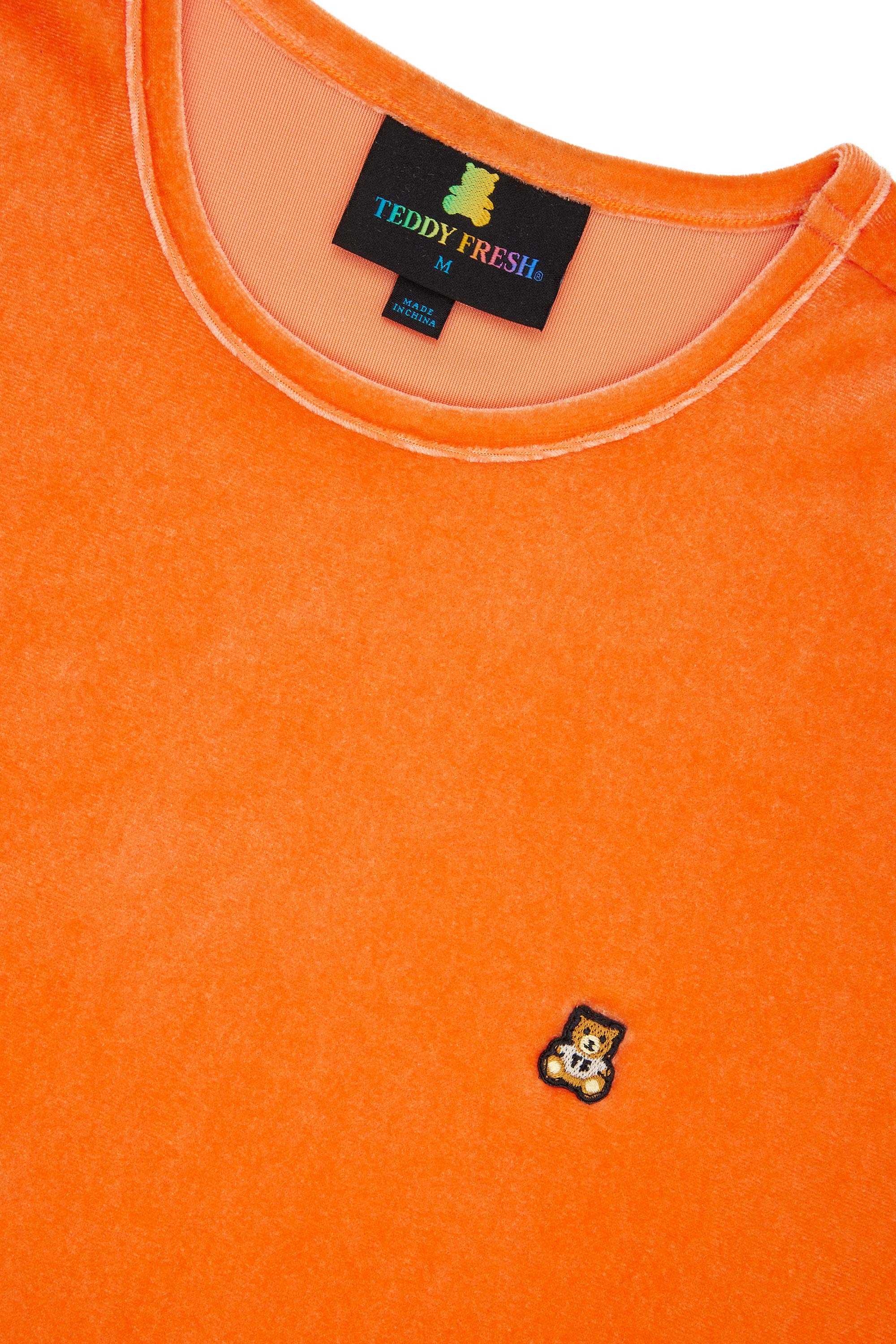 Orange Teddy Fresh Color Pop Velour Tee | JOHUZY396