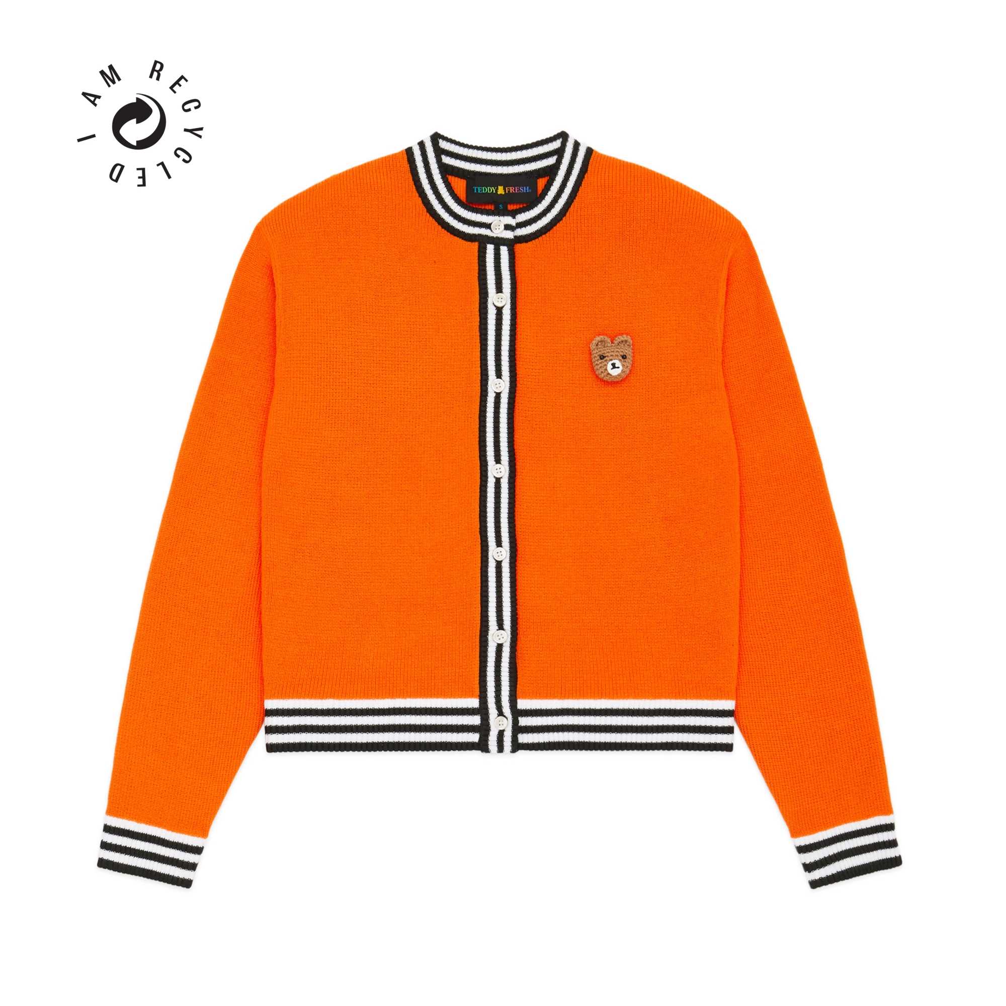 Orange Teddy Fresh Recycled Sweater Bear Cardigan | HPCYXN261