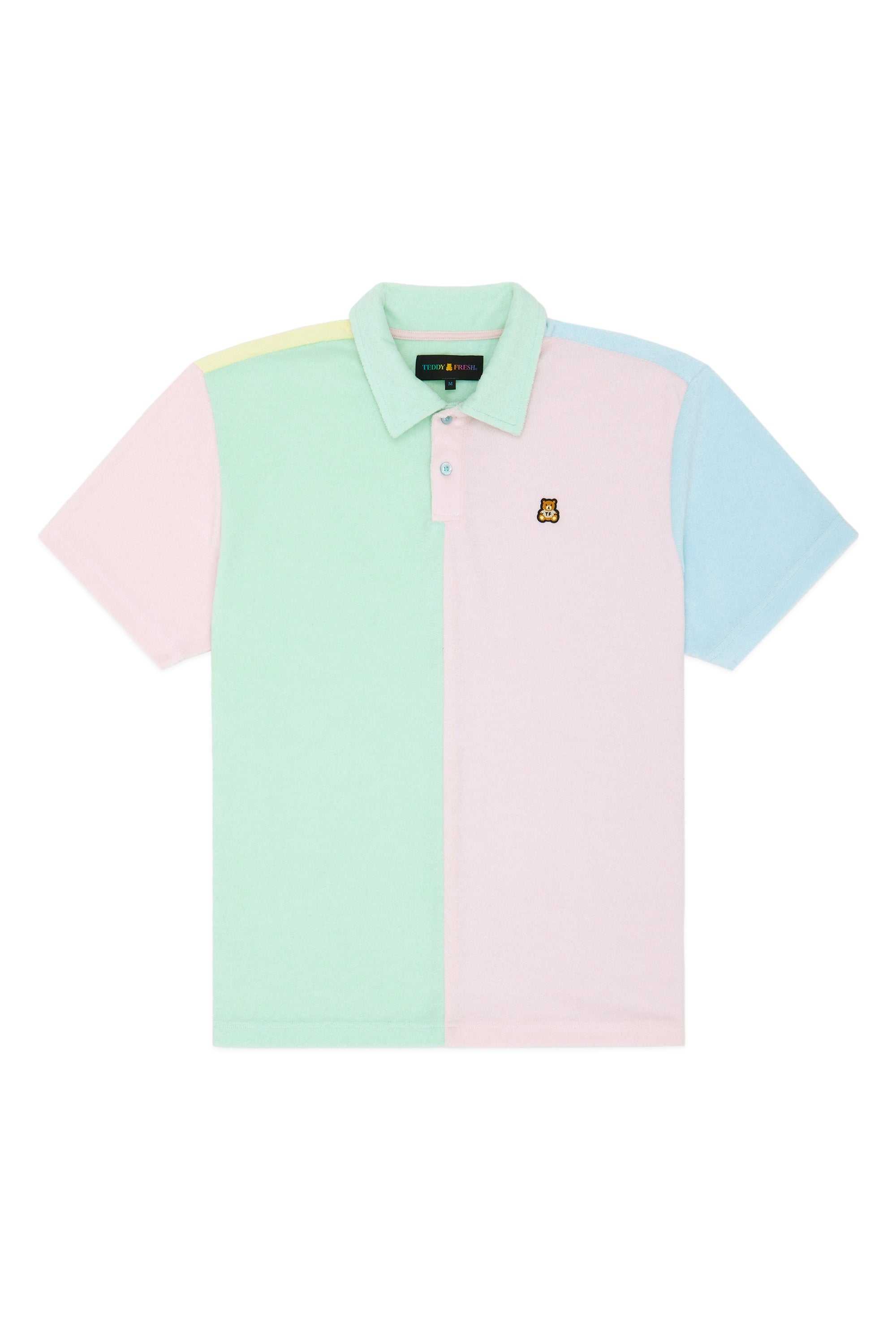 Pastel Teddy Fresh Color Block Terry Shirt | SRAWLE590