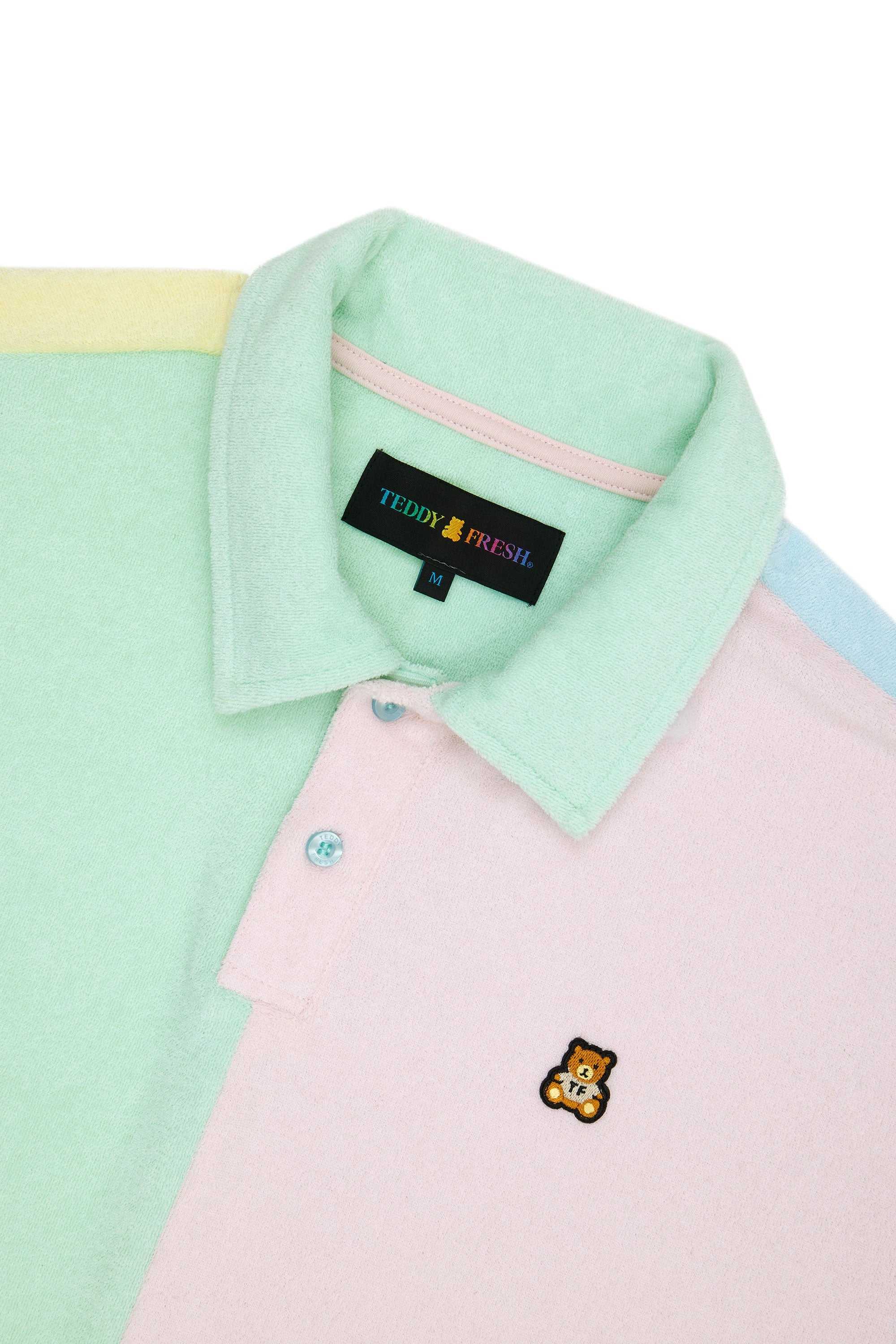 Pastel Teddy Fresh Color Block Terry Shirt | SRAWLE590