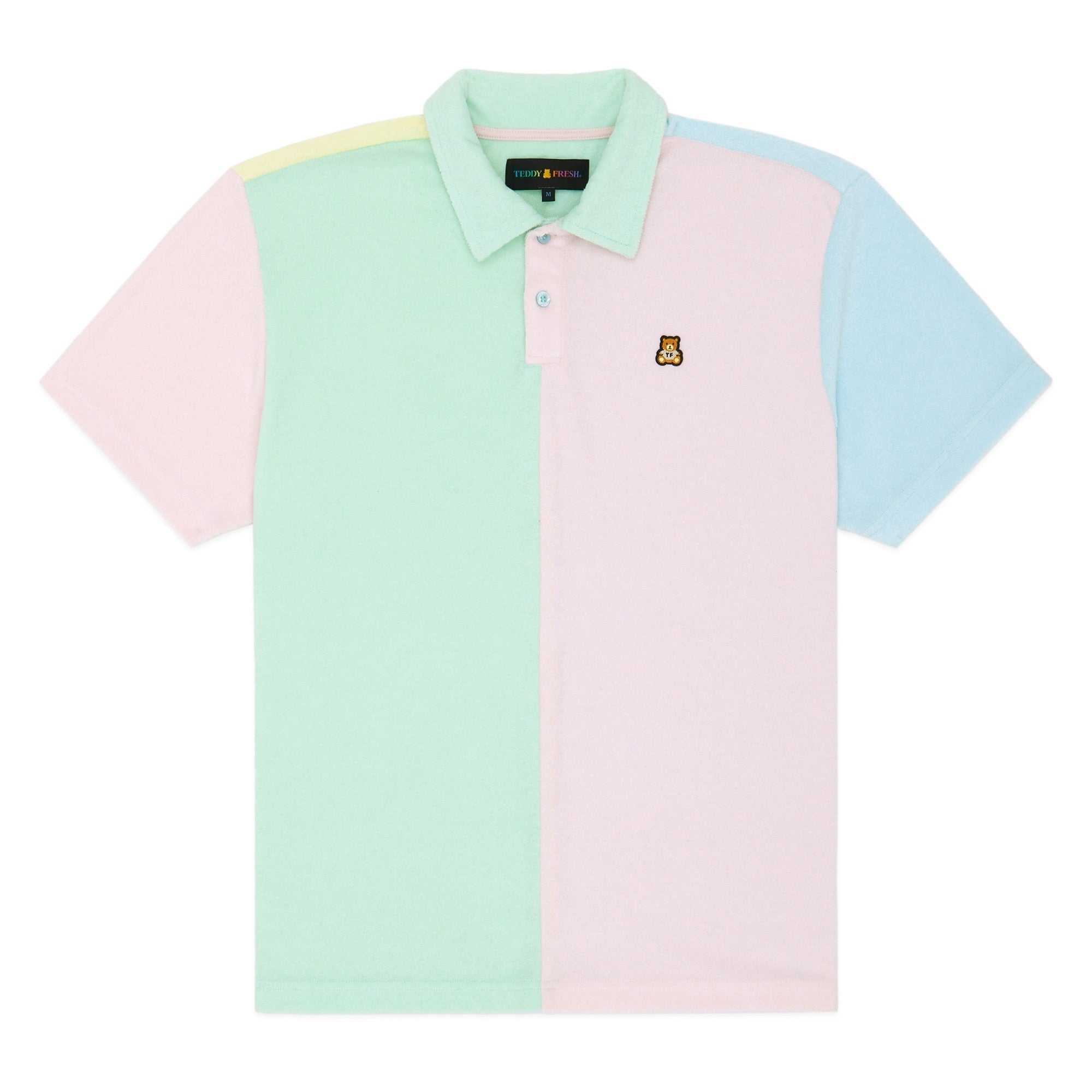 Pastel Teddy Fresh Color Block Terry Shirt | SRAWLE590