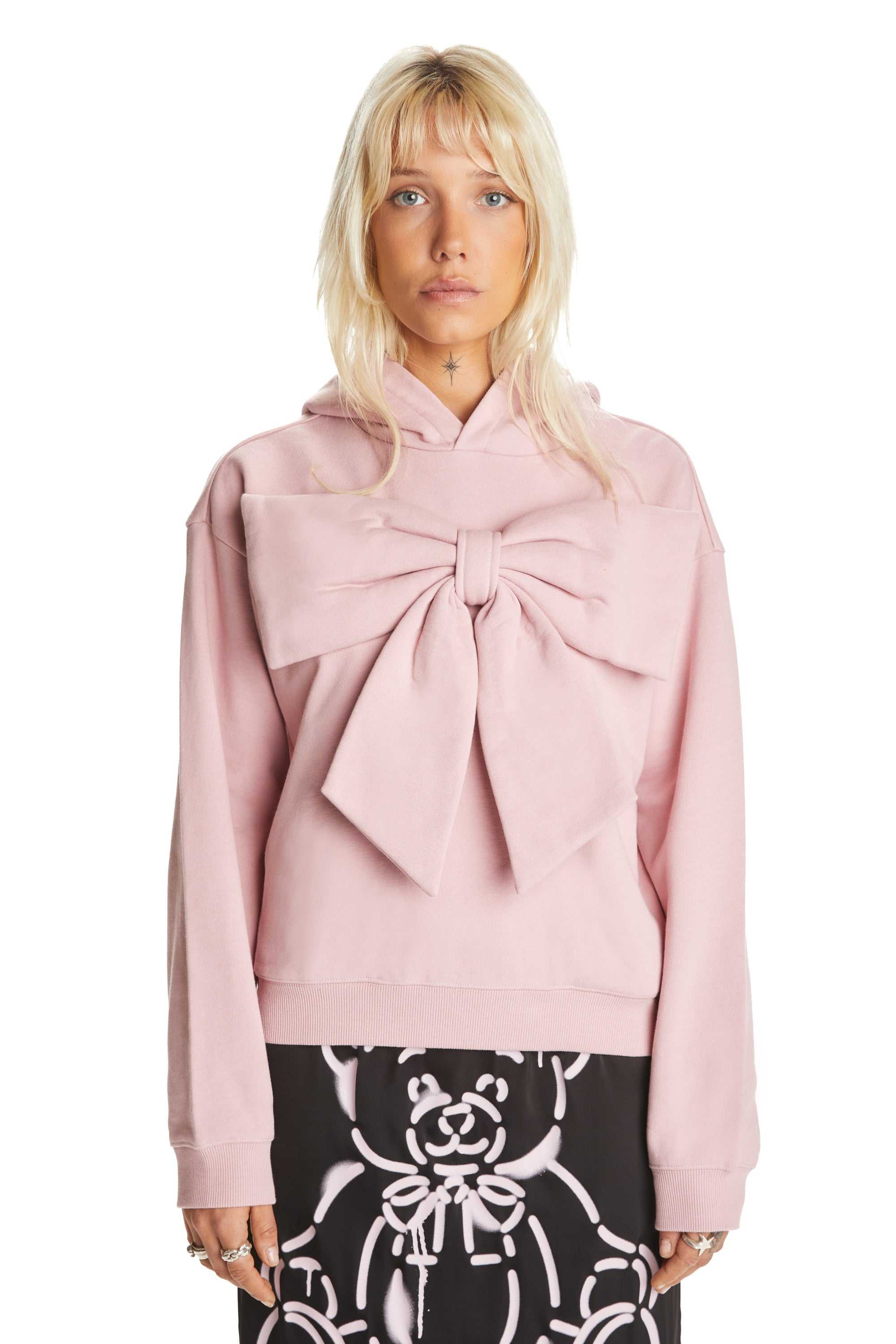 Pink Teddy Fresh Big Bow Hoodie | EJGOWP870