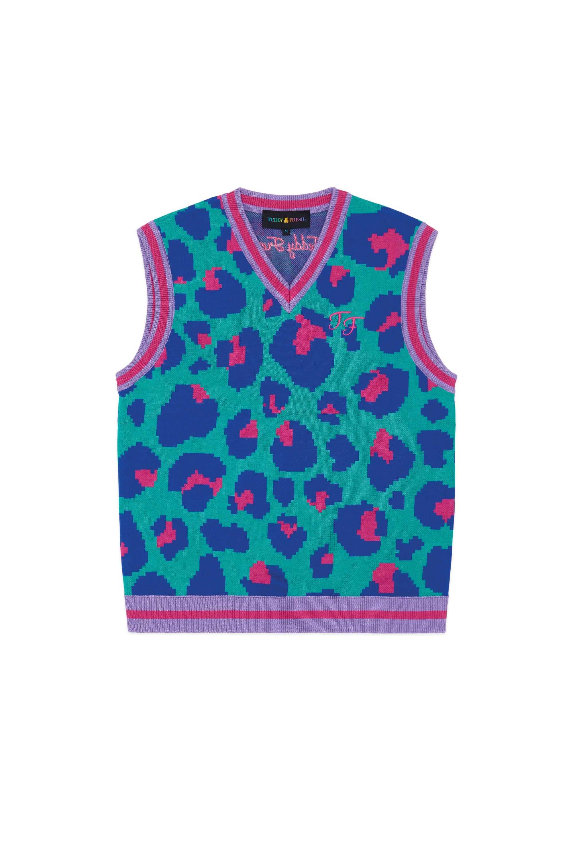 Pink Teddy Fresh Leopard Sweater Vest | WMYICZ371