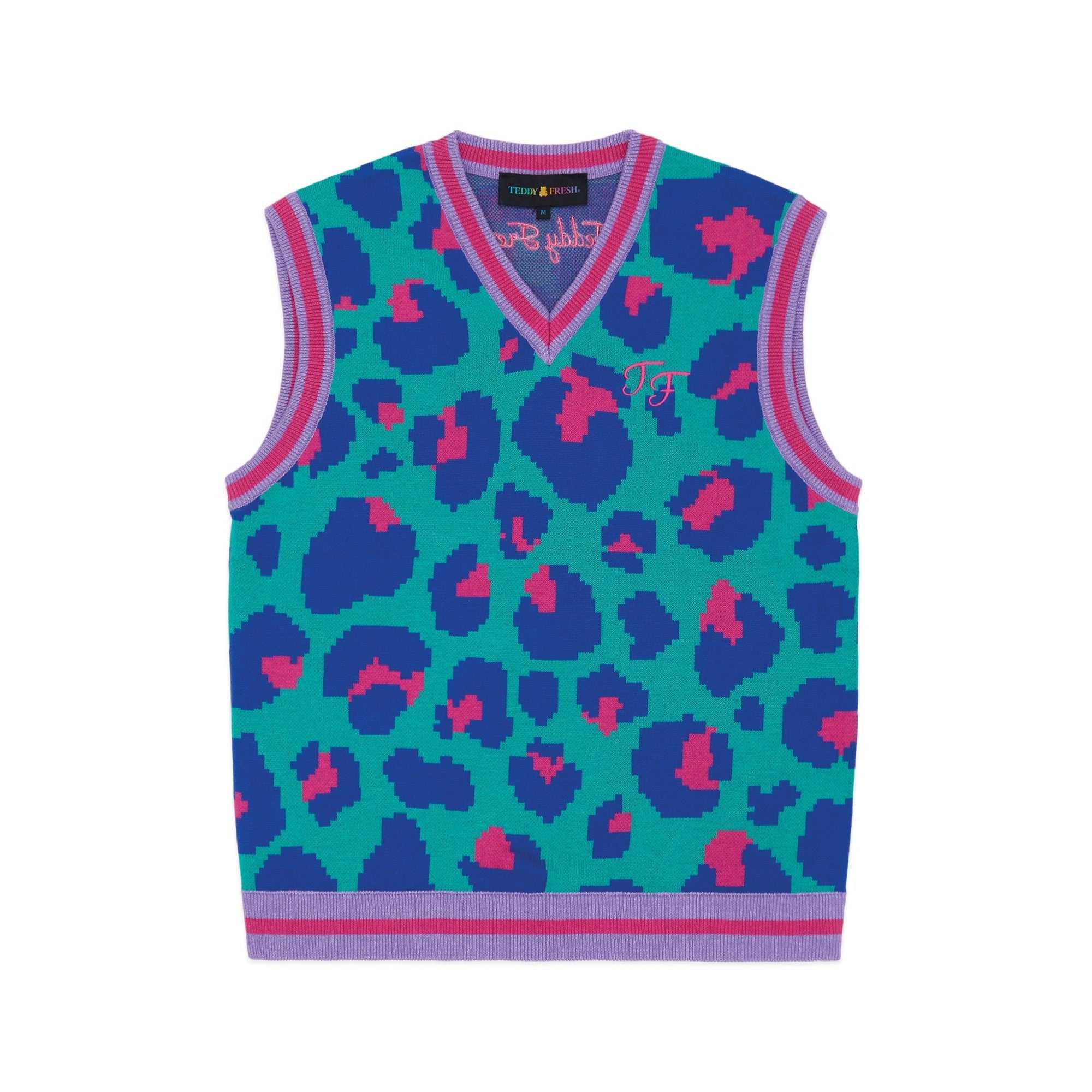 Pink Teddy Fresh Leopard Sweater Vest | WMYICZ371