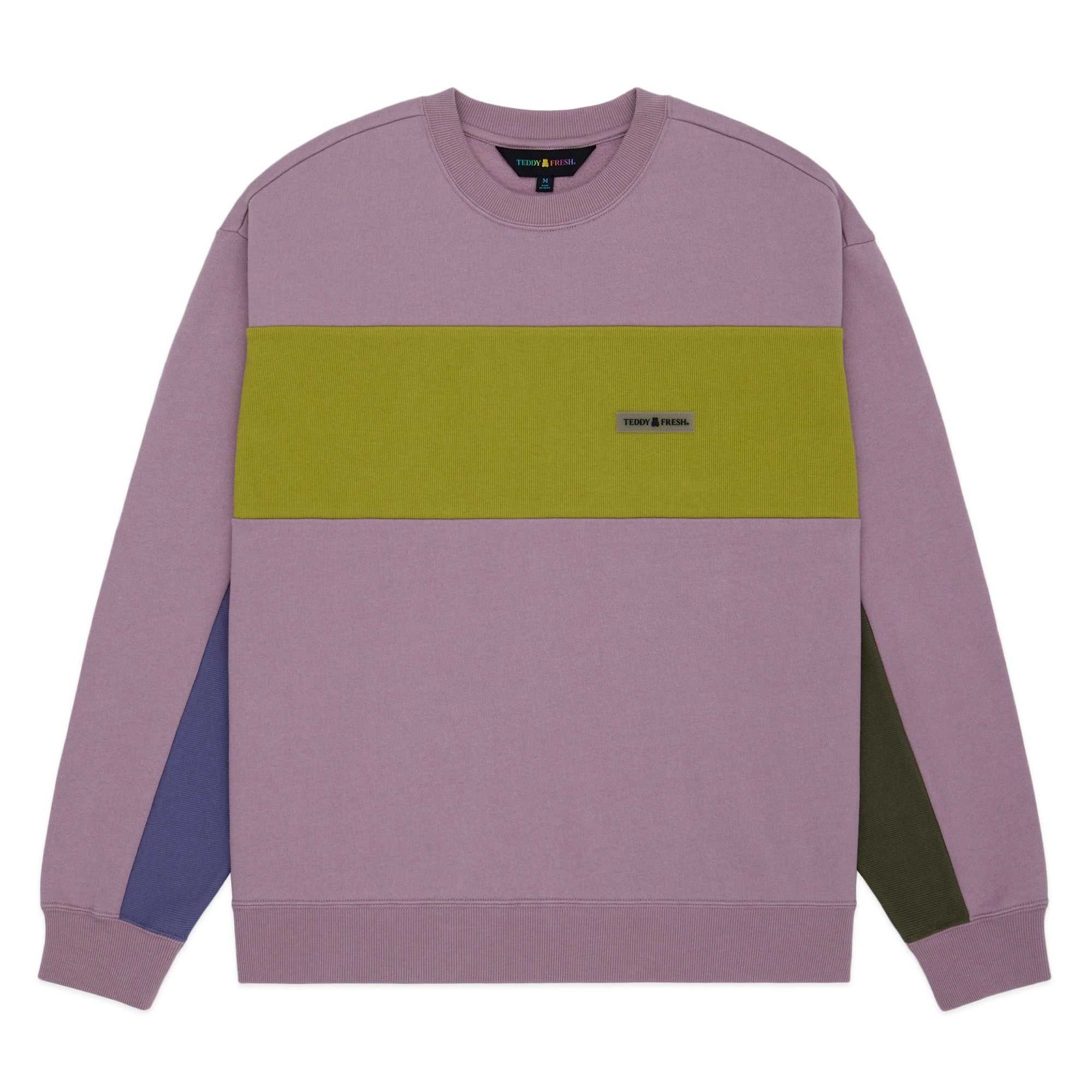 Pink Teddy Fresh Rib Block Crewneck | GHENSV693