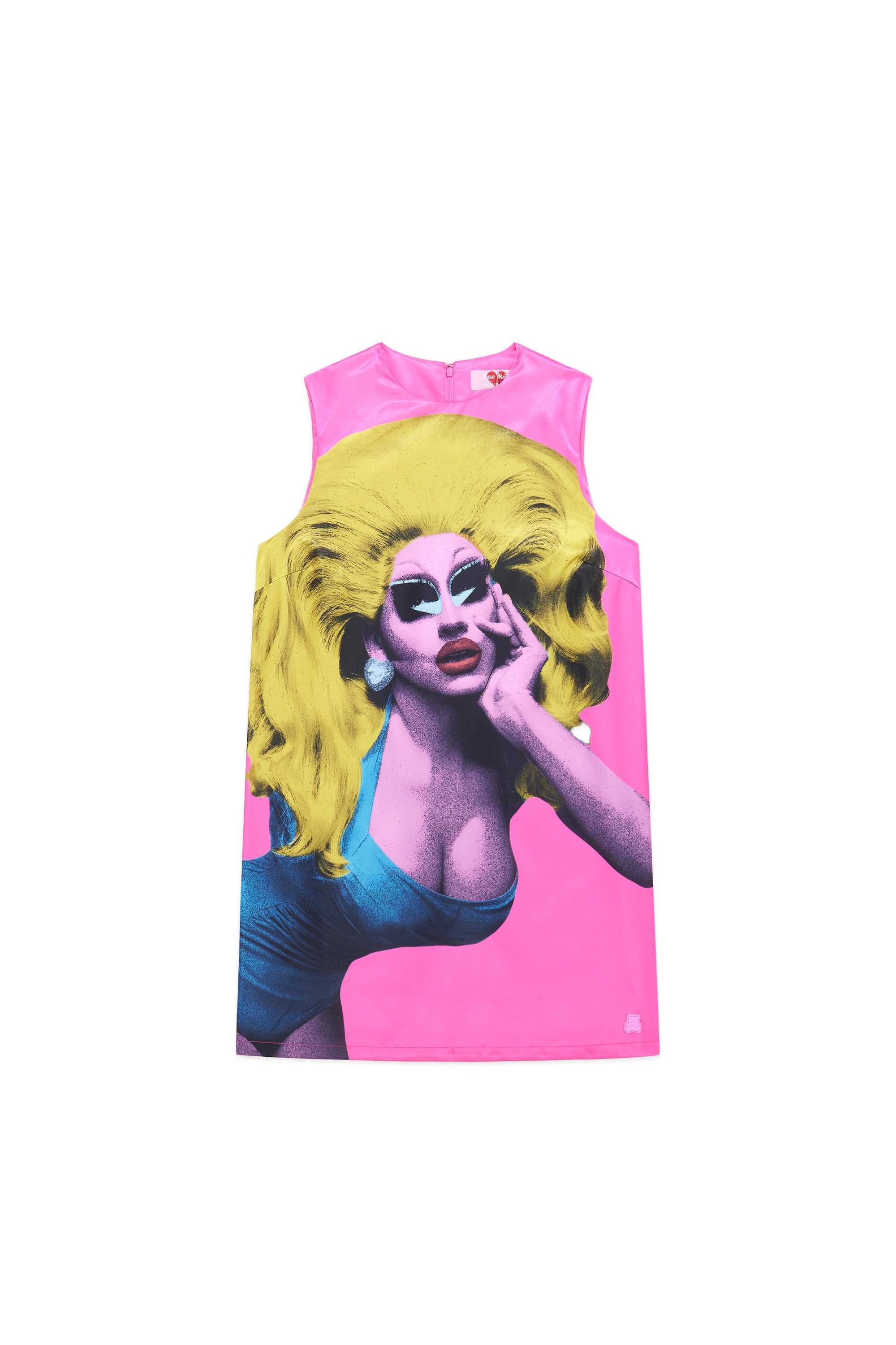 Pink Teddy Fresh TF x Trixie Portrait Satin A-Line Dress | PBSLOR891