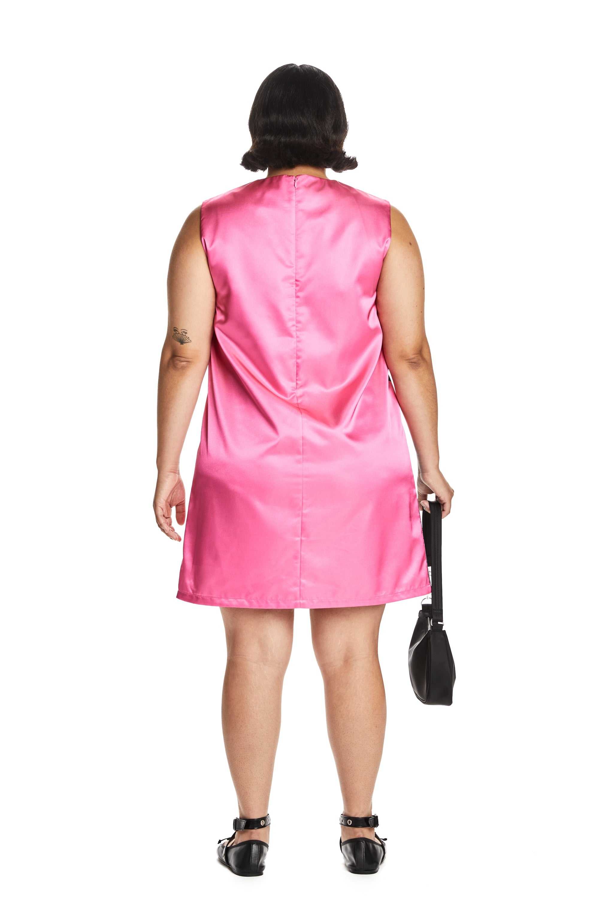 Pink Teddy Fresh TF x Trixie Portrait Satin A-Line Dress | PBSLOR891