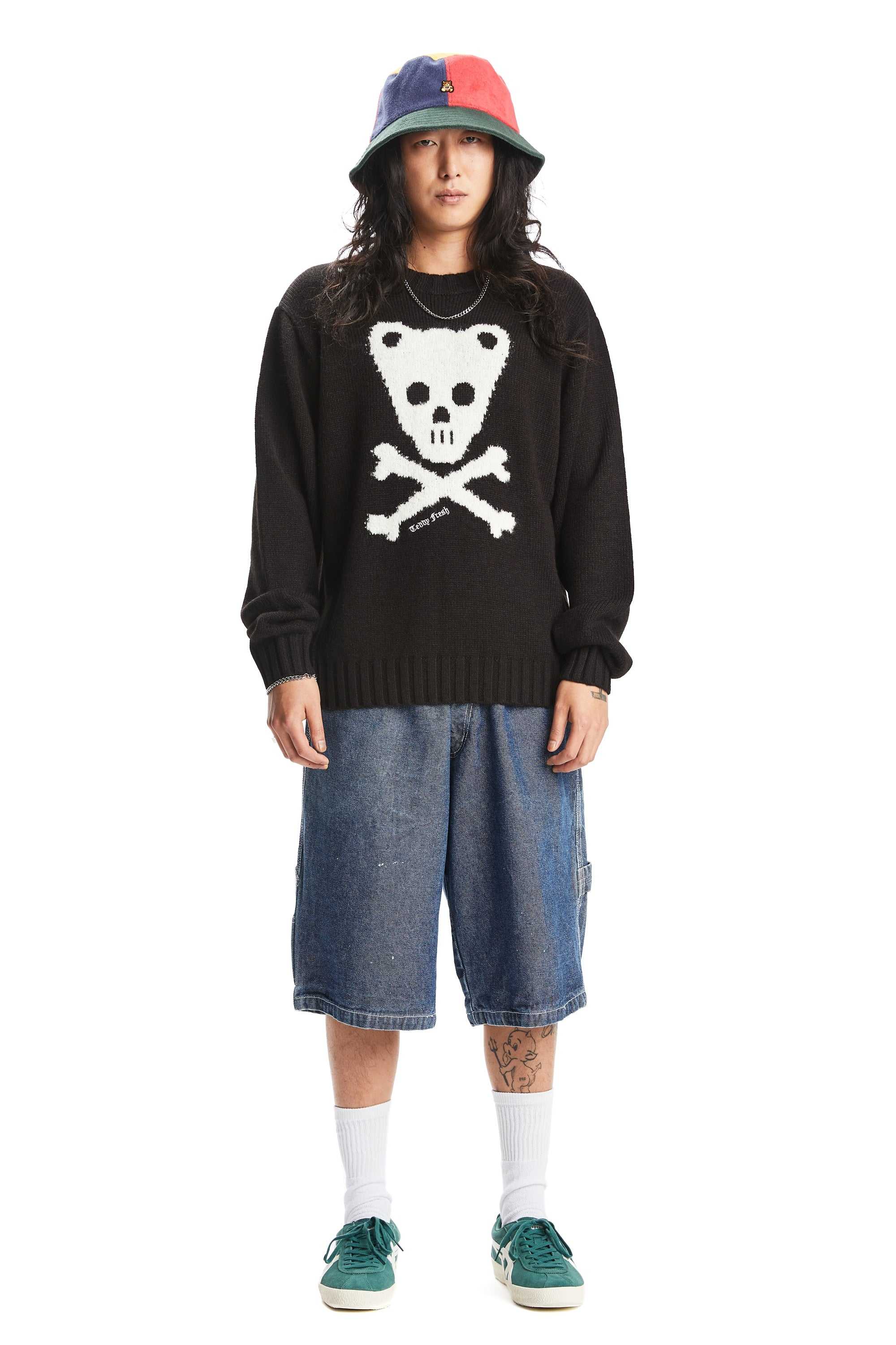 Pink Teddy Fresh Teddy Skull And Crossbones Sweater | DGOCTX457