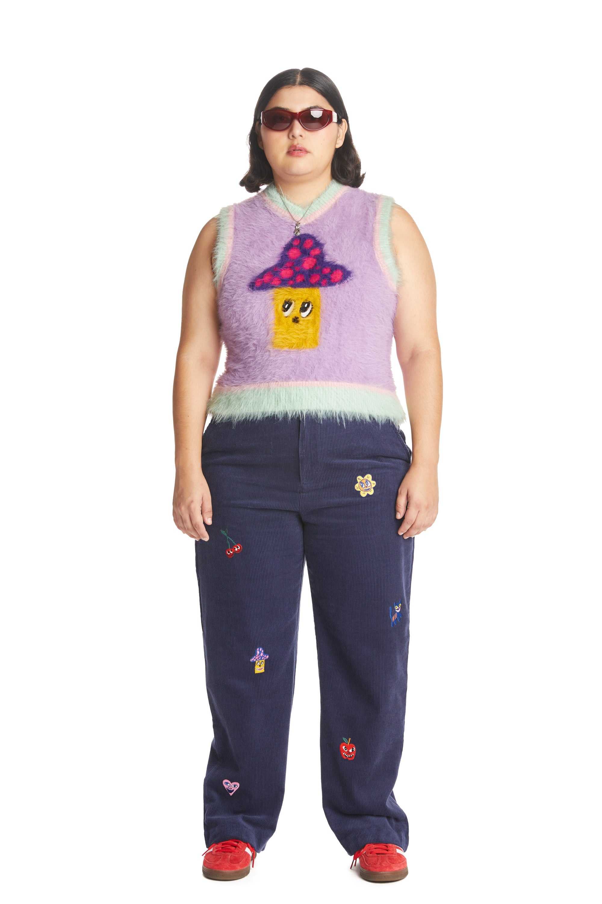 Purple Multi Teddy Fresh Fuzzy Character Vest | ADNEPI693