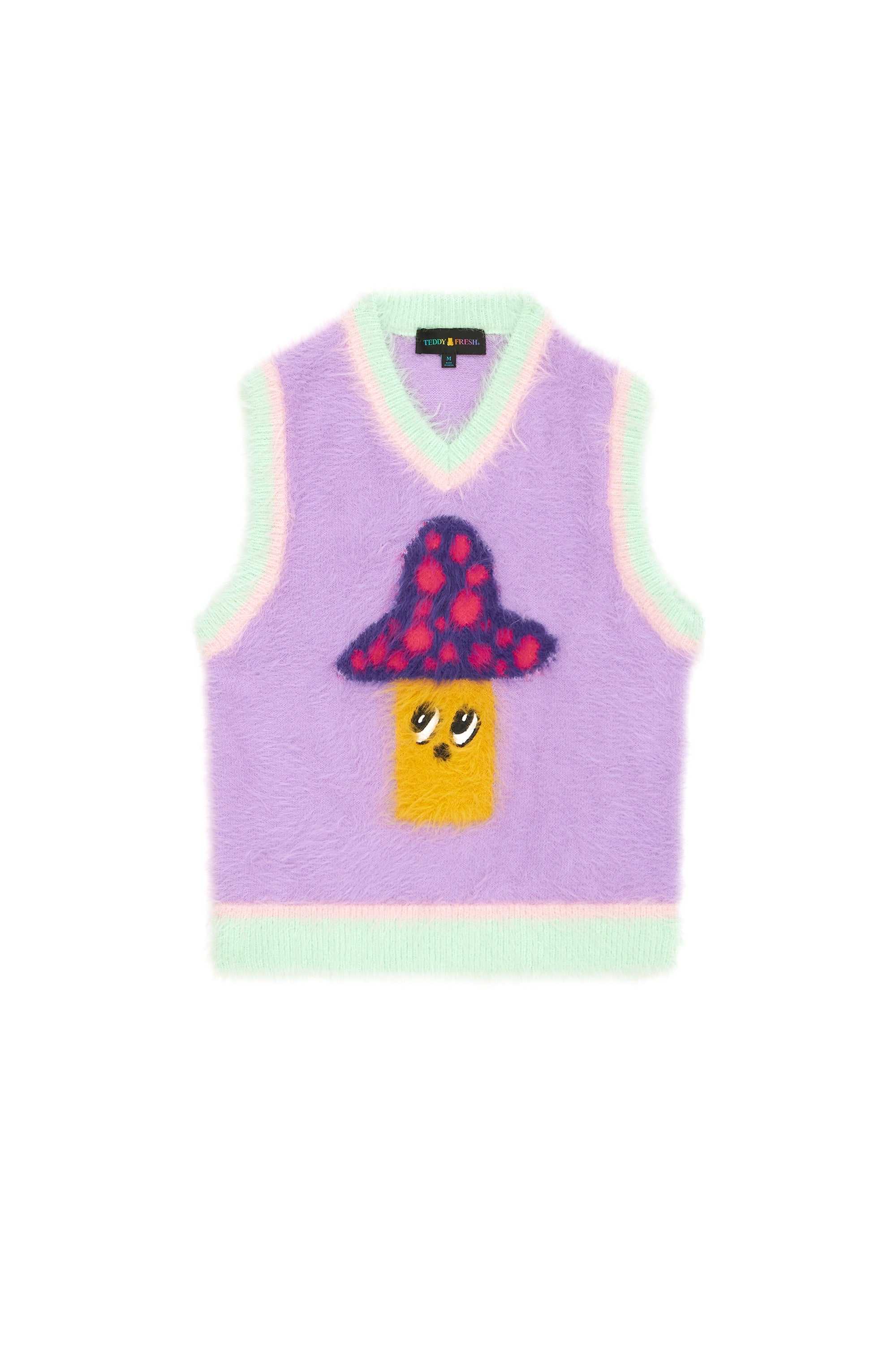 Purple Multi Teddy Fresh Fuzzy Character Vest | ADNEPI693