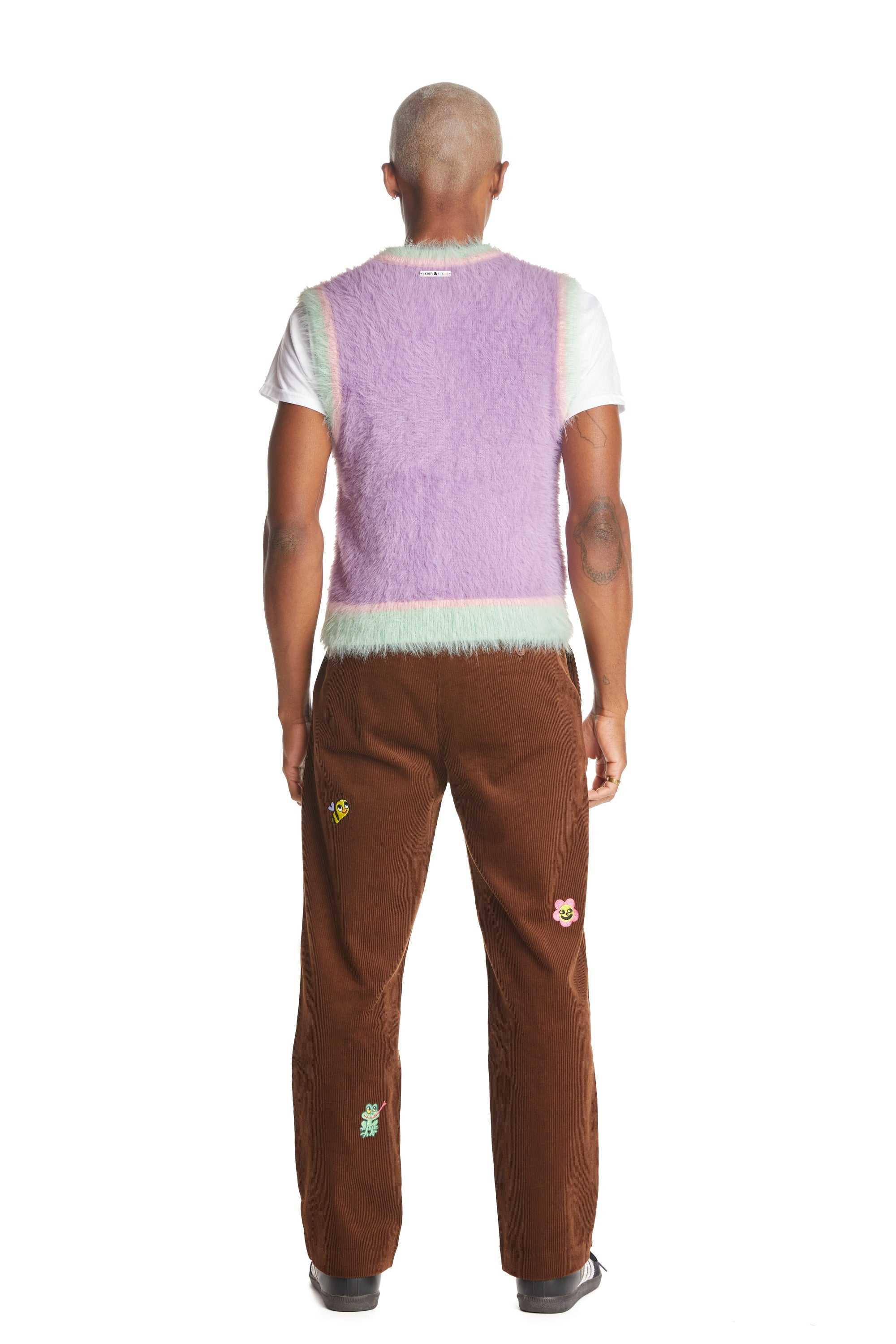 Purple Multi Teddy Fresh Fuzzy Character Vest | ADNEPI693