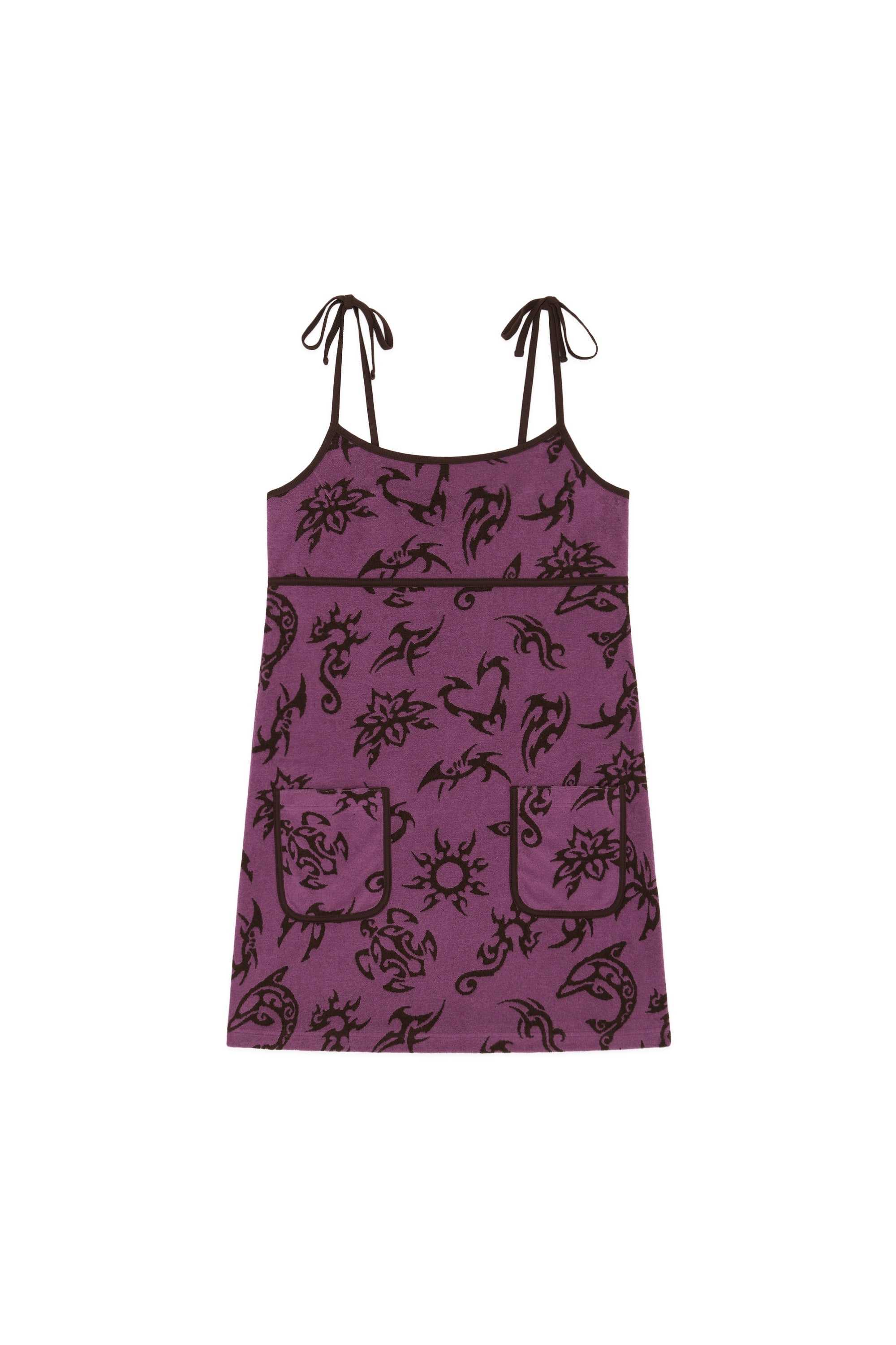 Purple Teddy Fresh Boardwalk Terry Dress | XRIWMB504