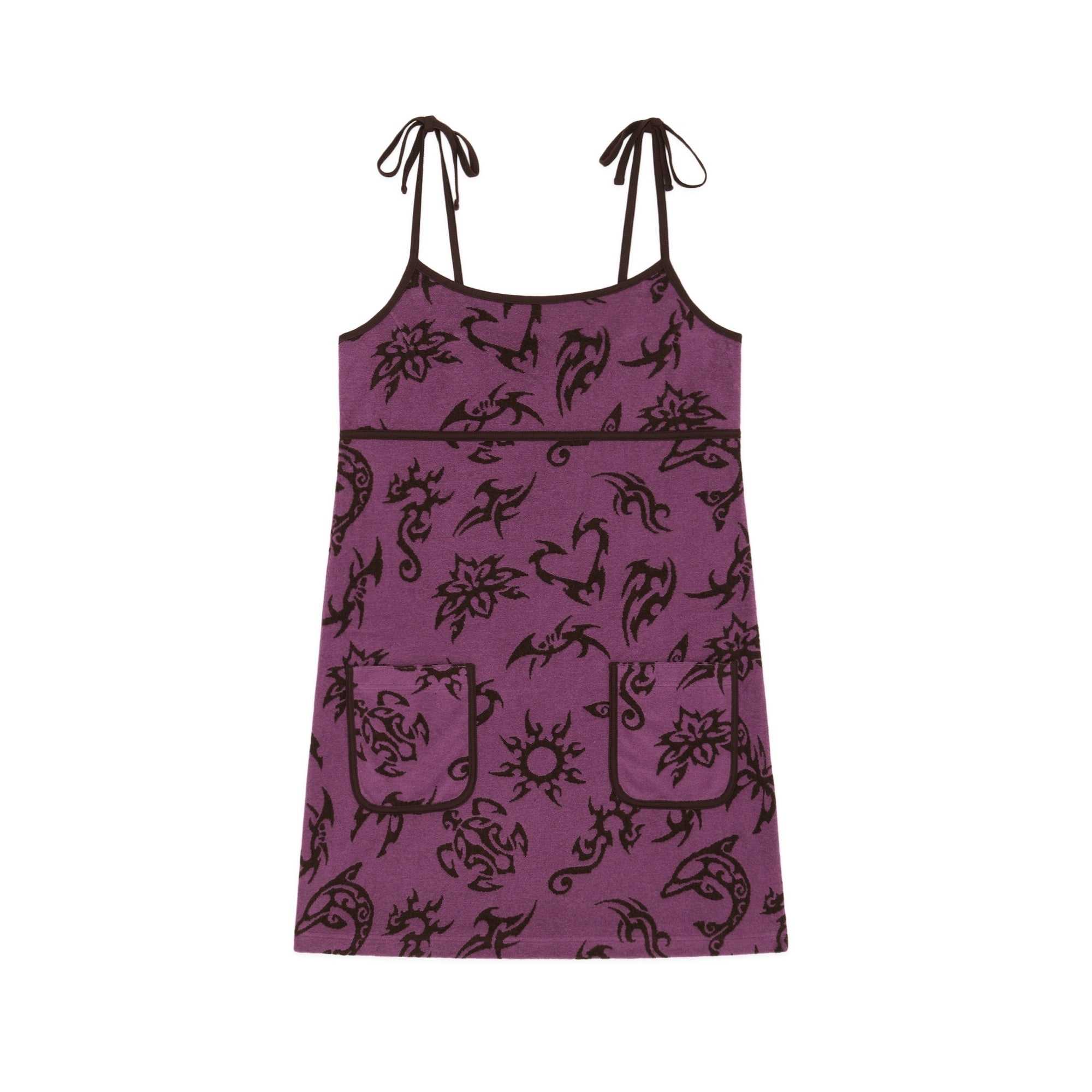 Purple Teddy Fresh Boardwalk Terry Dress | XRIWMB504