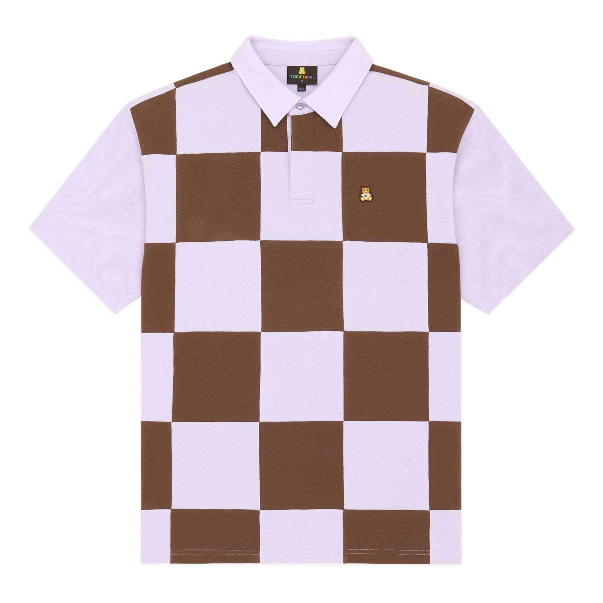 Purple Teddy Fresh Checkerboard Rugby Shirt | MHVSIK572