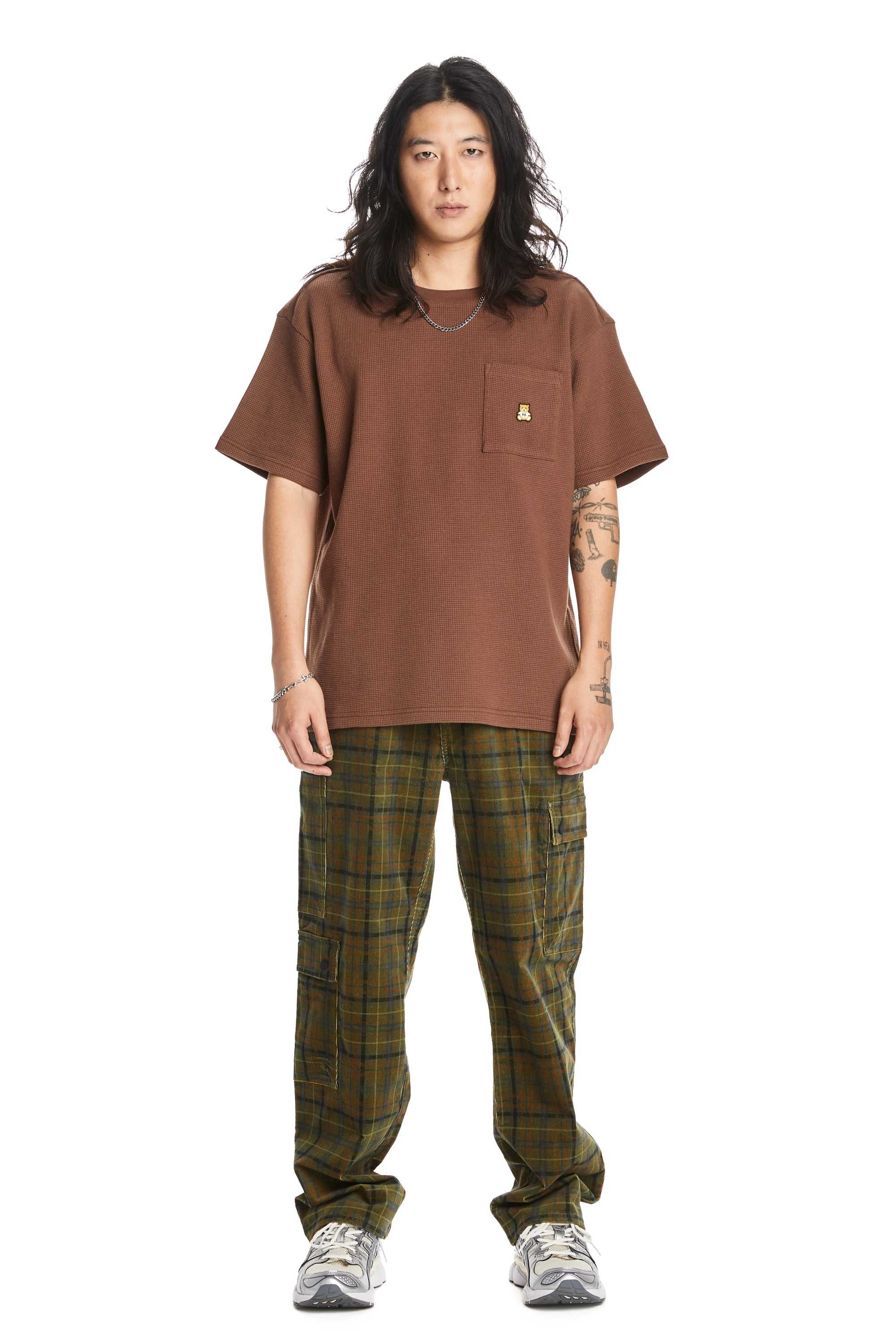 Purple Teddy Fresh Plaid Corduroy Cargo Pants | RFOIHZ795