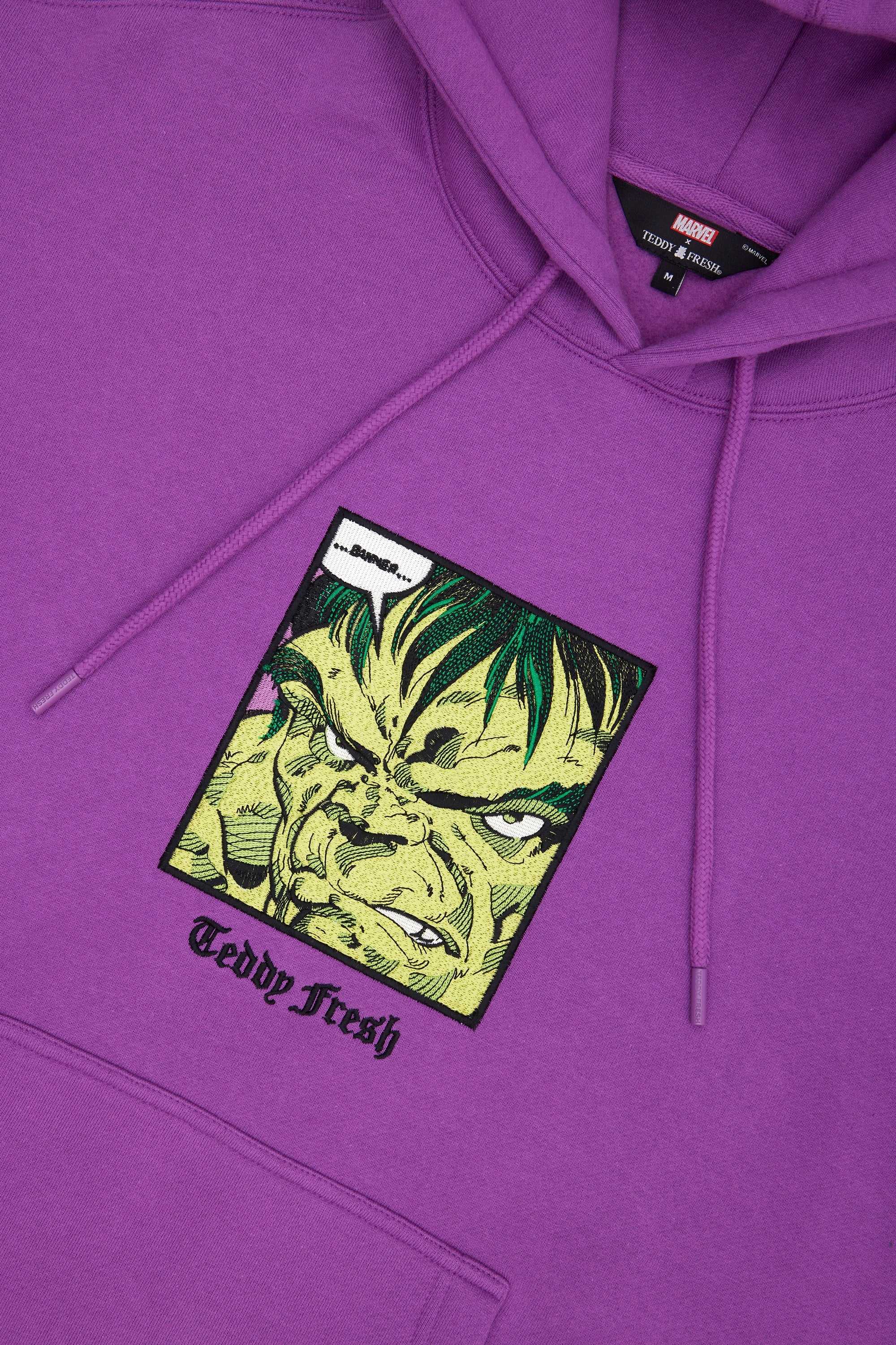 Purple Teddy Fresh TF x Marvel Detailed Embroidery Hulk Hoodie | YUHSZF317