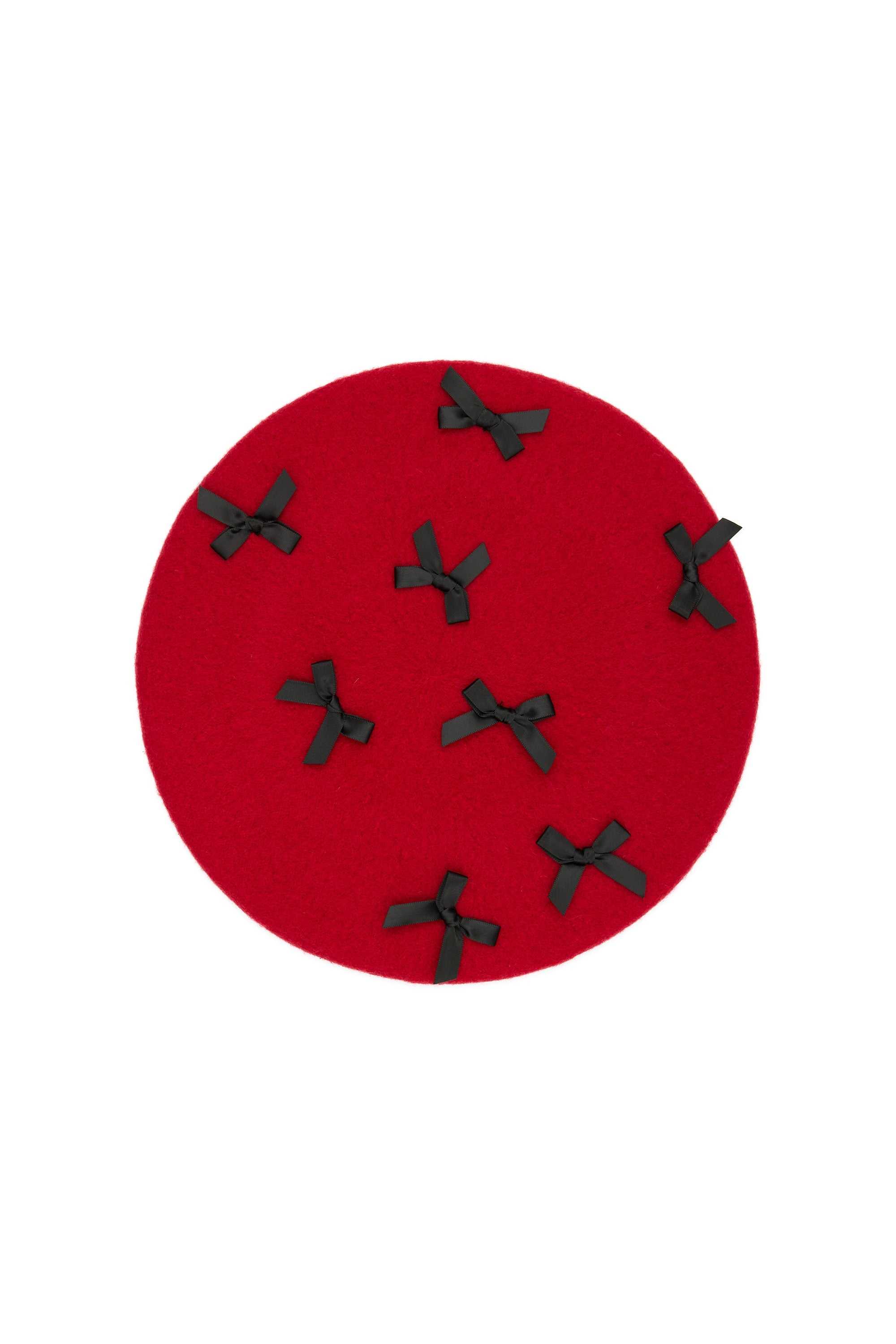 Red Teddy Fresh Mini Bows Beret | ISVXMC317