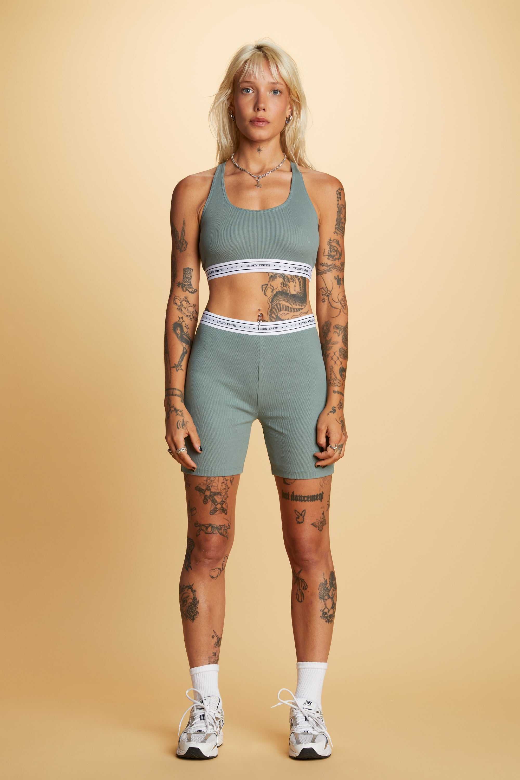 Sage Teddy Fresh Classic Rib Bike Shorts | ETVCOY143