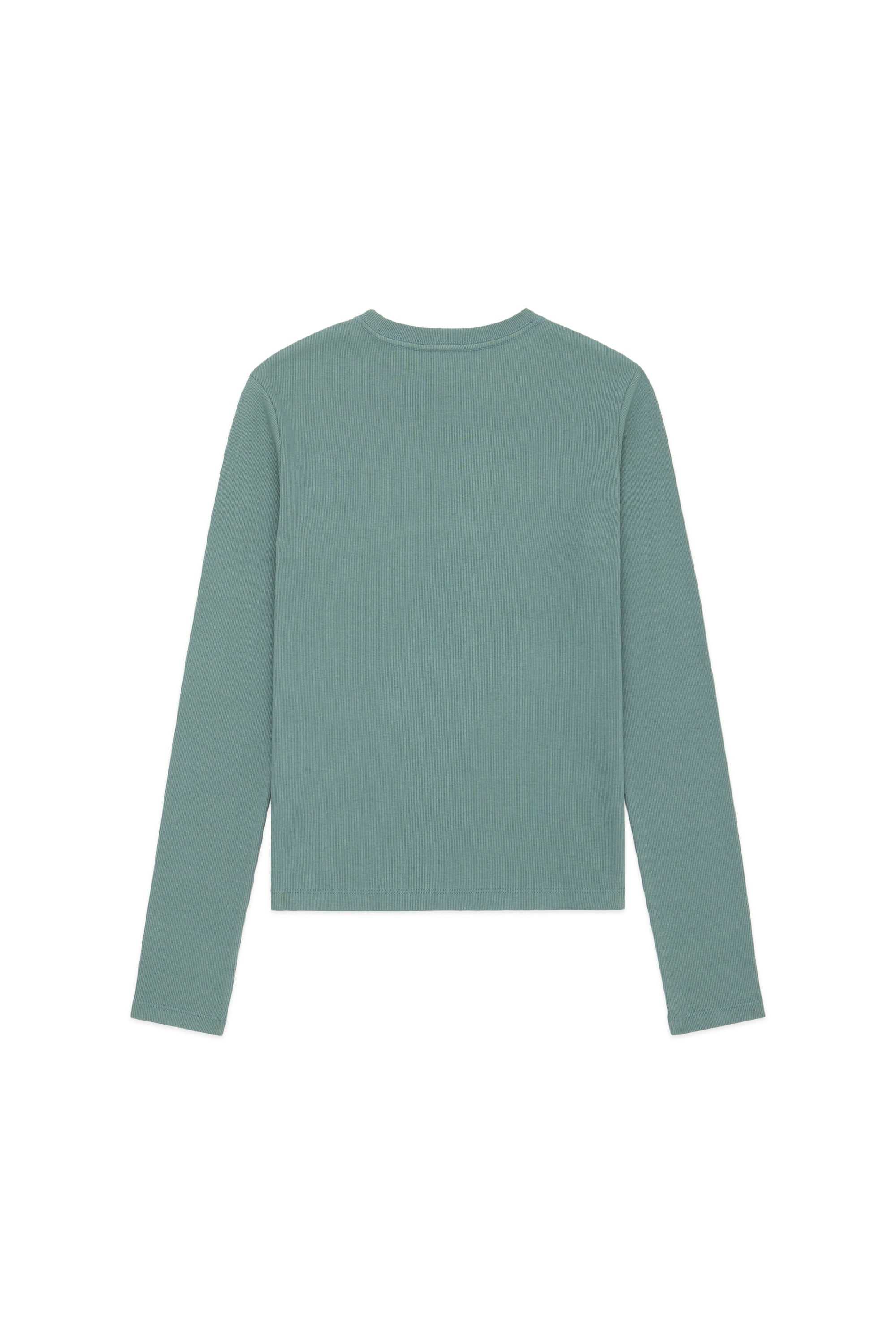 Sage Teddy Fresh Classic Rib Fitted Long Sleeve Tee | FEQVYG510