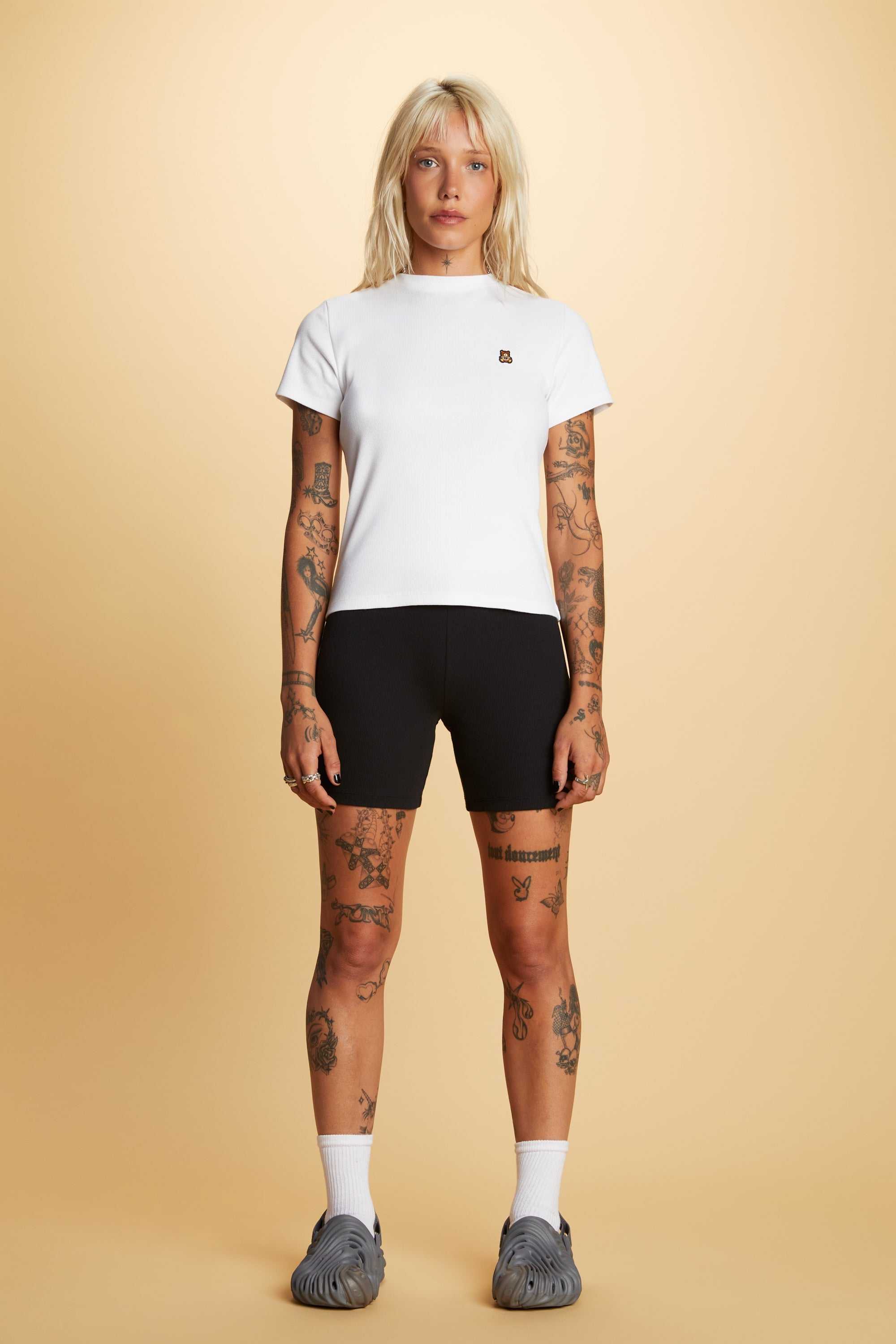 Sage Teddy Fresh Classic Rib Fitted Tee | VHECFW596