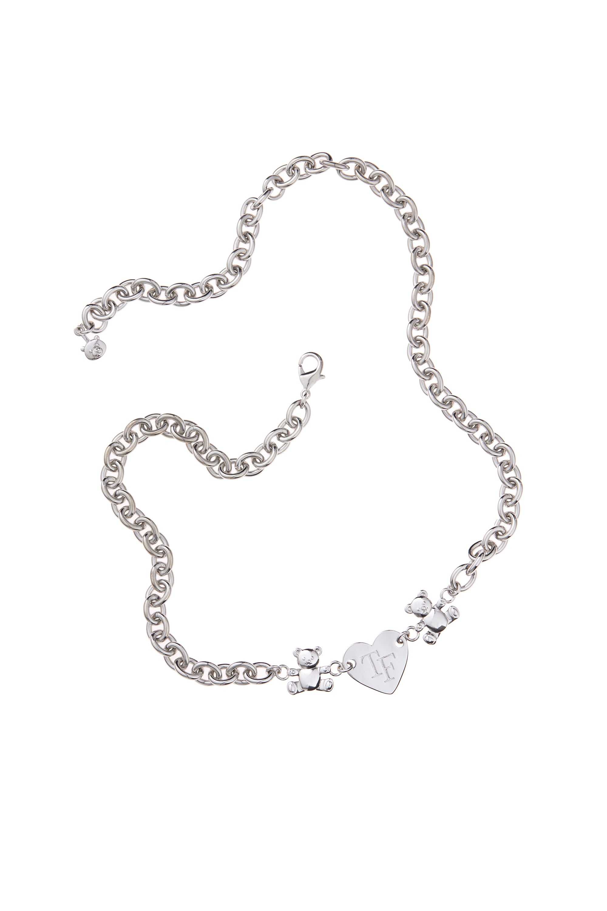 Silver Teddy Fresh Charming Bear Necklace | MJTHQV206