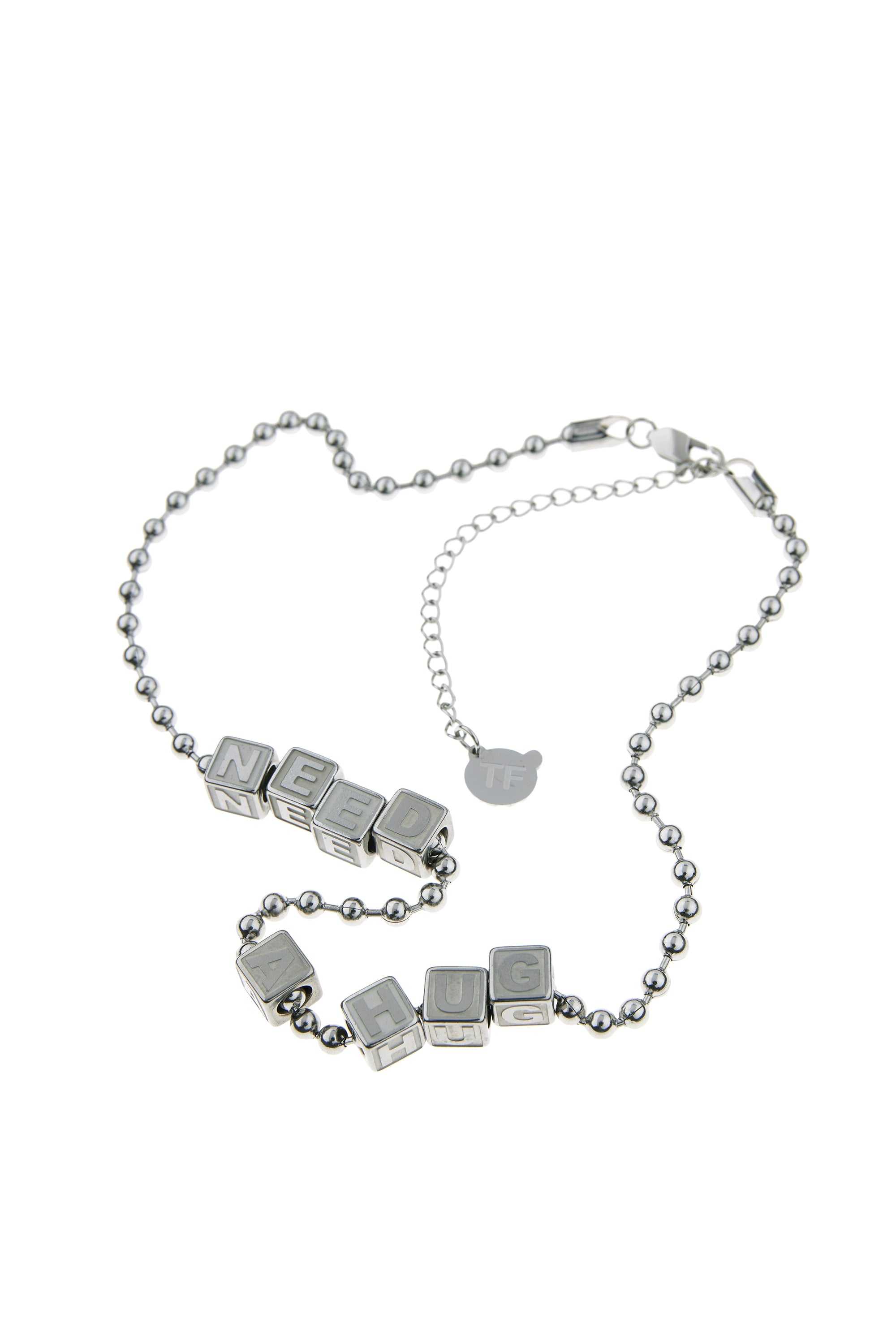 Silver Teddy Fresh Spell It Out Necklace | KLSHUM065