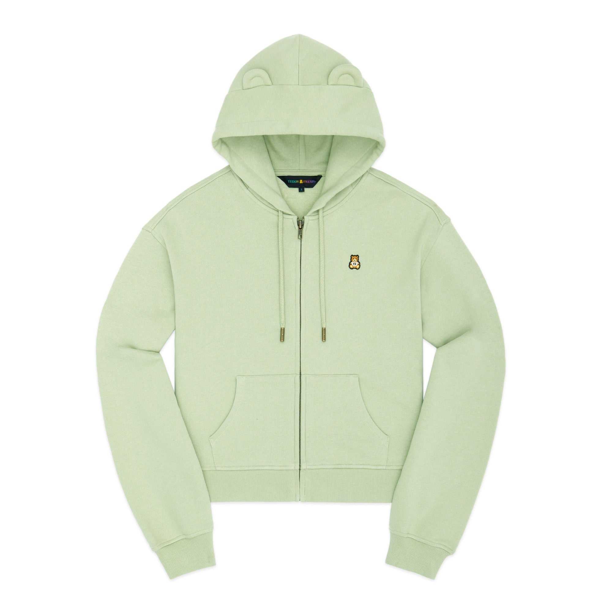 Teal Teddy Fresh Classic Bear Ear Zip Hoodie | WTUHQP718