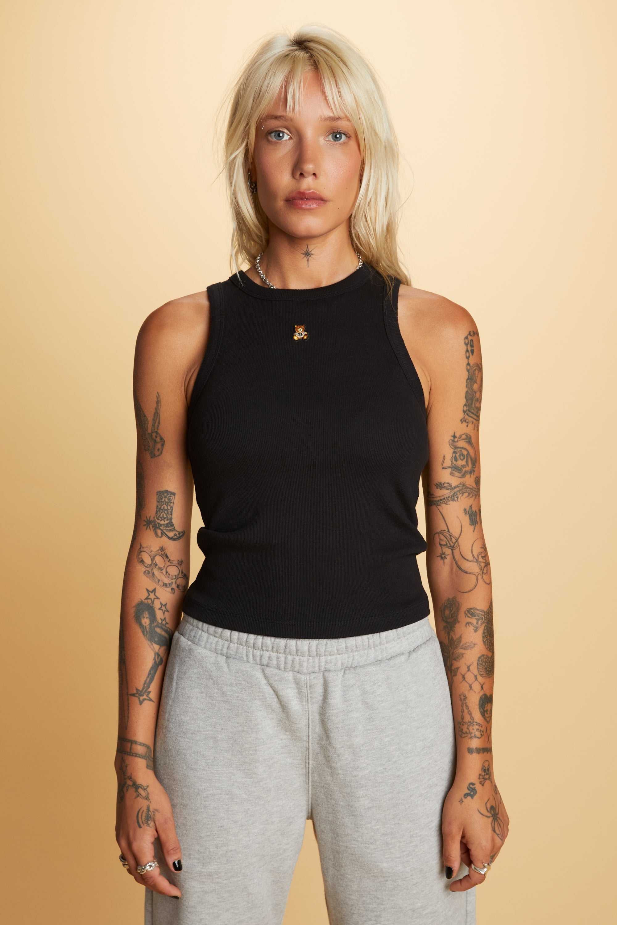 True Black Teddy Fresh Classic Rib Tank Top | EAQVZG326