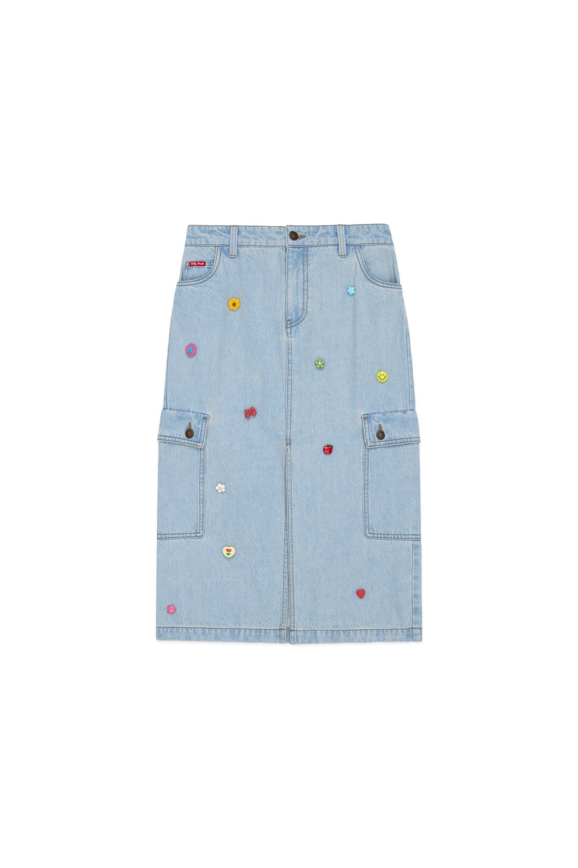 Washed Denim Teddy Fresh Denim Cargo Skirt | NWEJBG761