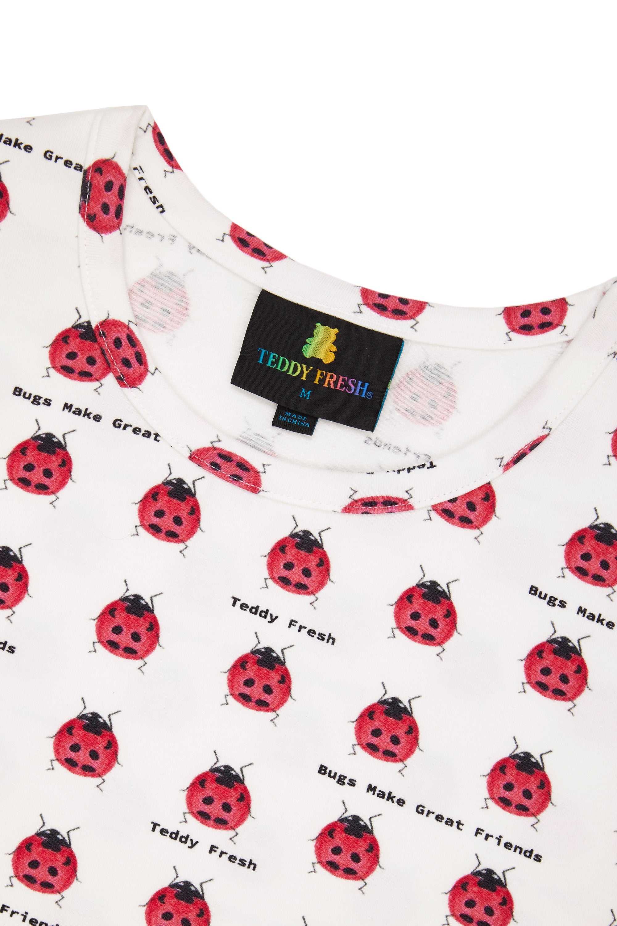 White Multi Teddy Fresh Bugs Make Great Friends Tee | WCIDHG076