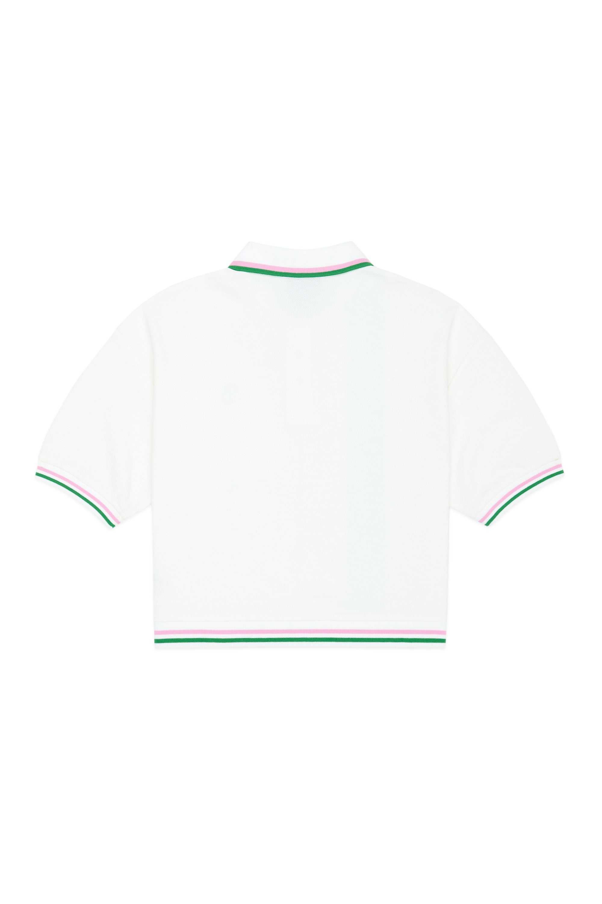 White Multi Teddy Fresh Striped Button Pique Shirt | SQMUKN916