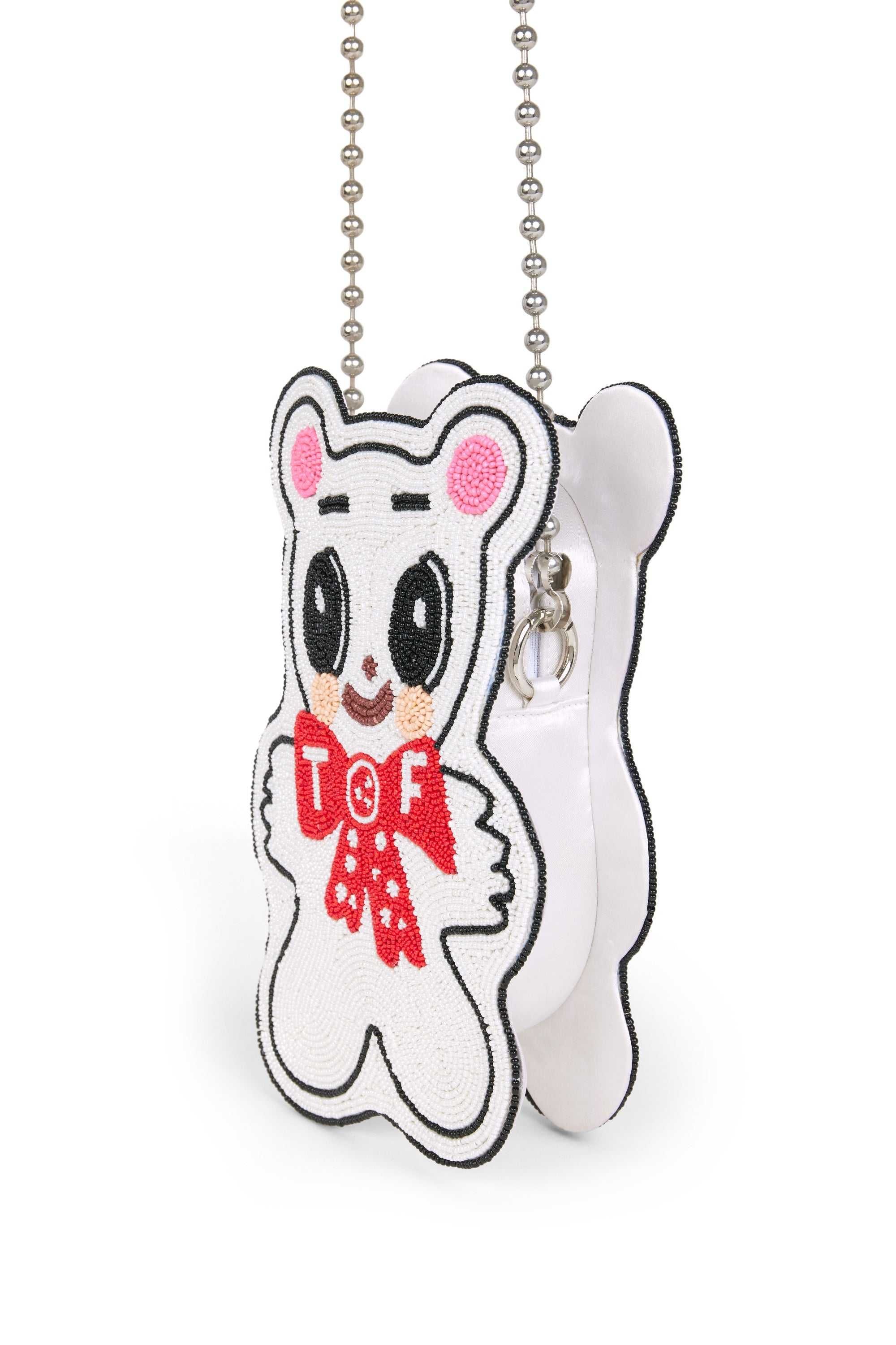 White Teddy Fresh Beaded Bear Purse | SCHEQF947