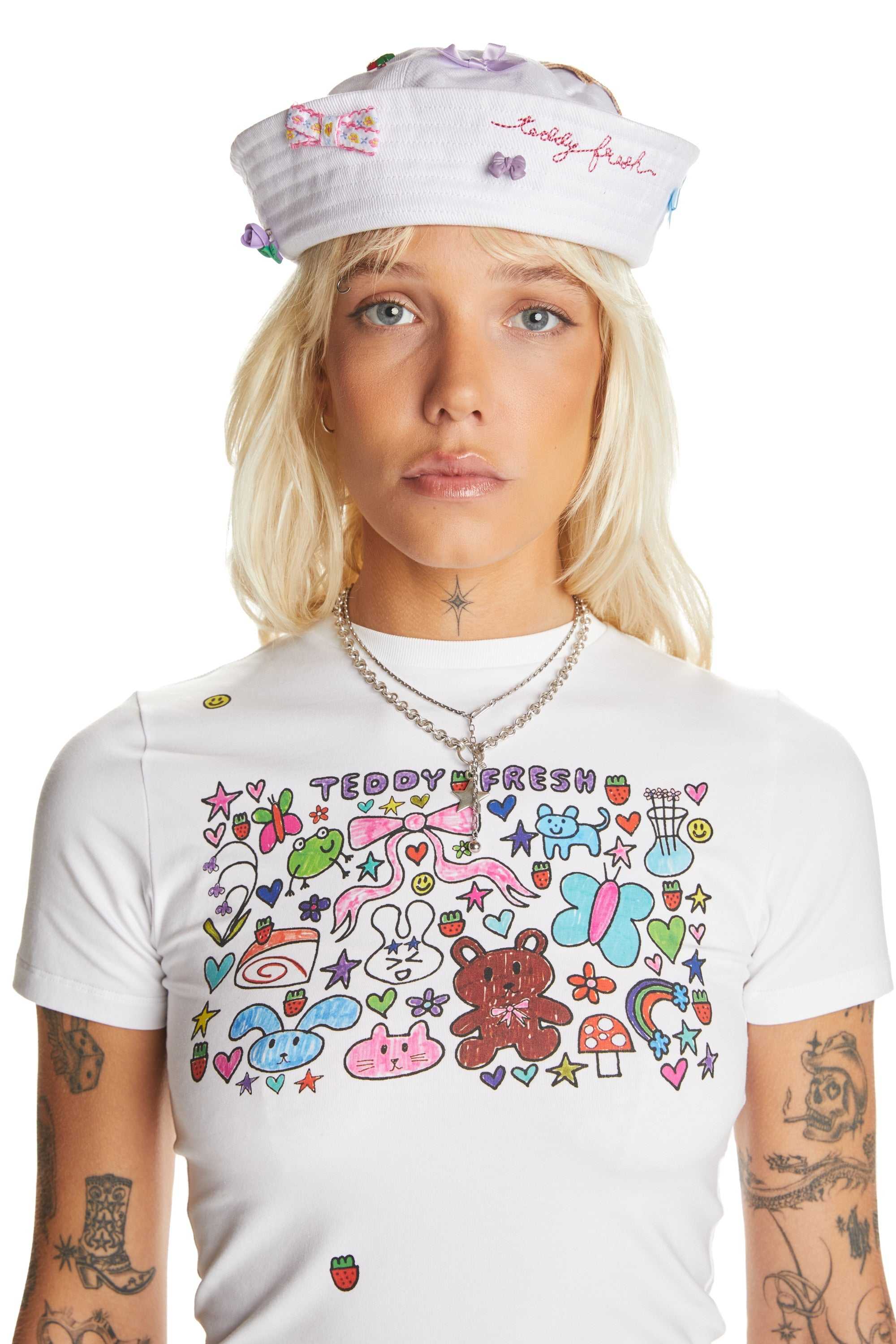 White Teddy Fresh Charms Sailor Hat | ZSDRJH716