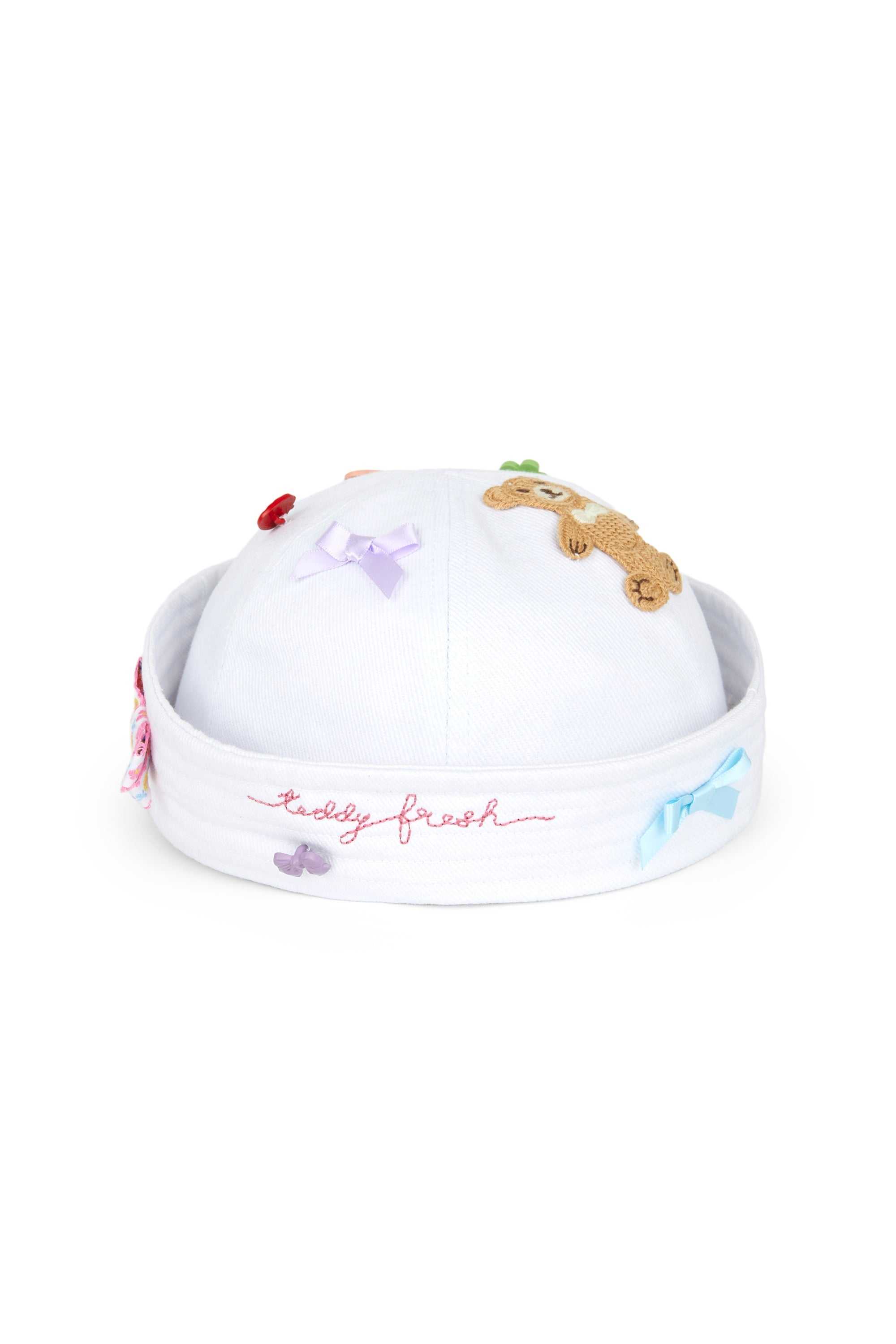 White Teddy Fresh Charms Sailor Hat | ZSDRJH716