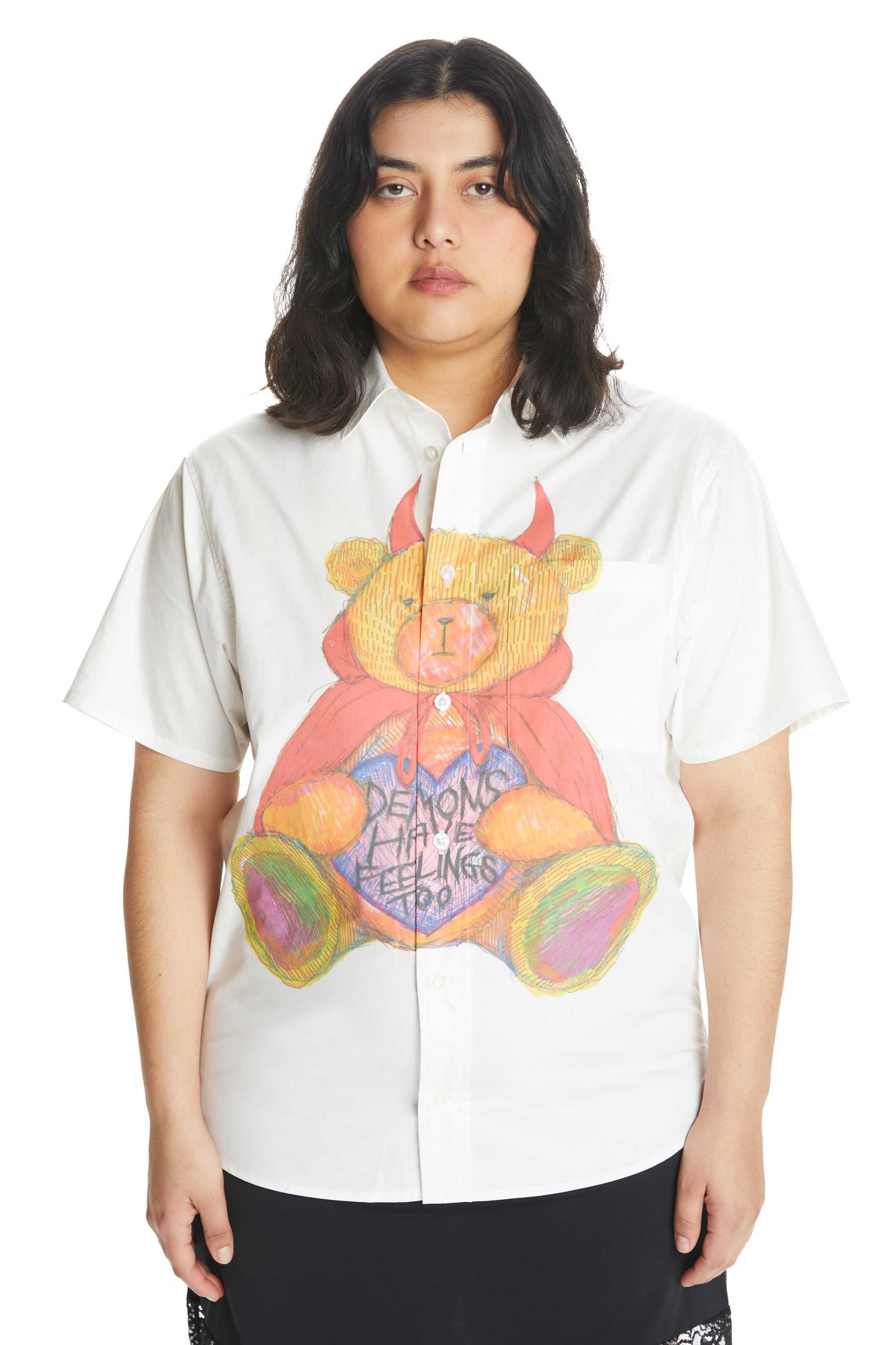 White Teddy Fresh Demons Have Feelings Shirt | STVUKL260