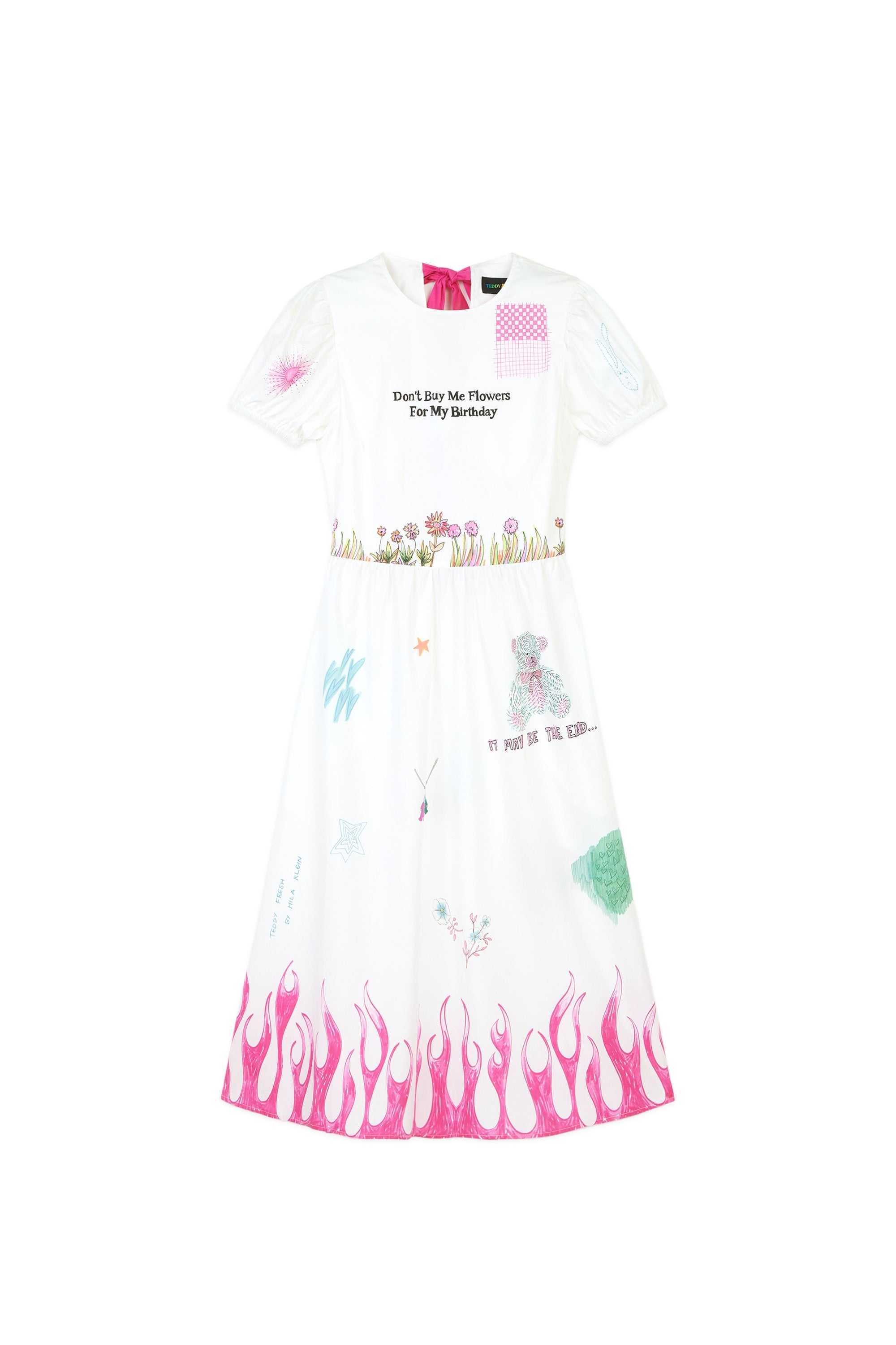 White Teddy Fresh Don't Buy Me Flowers Dress | CFDUPN075