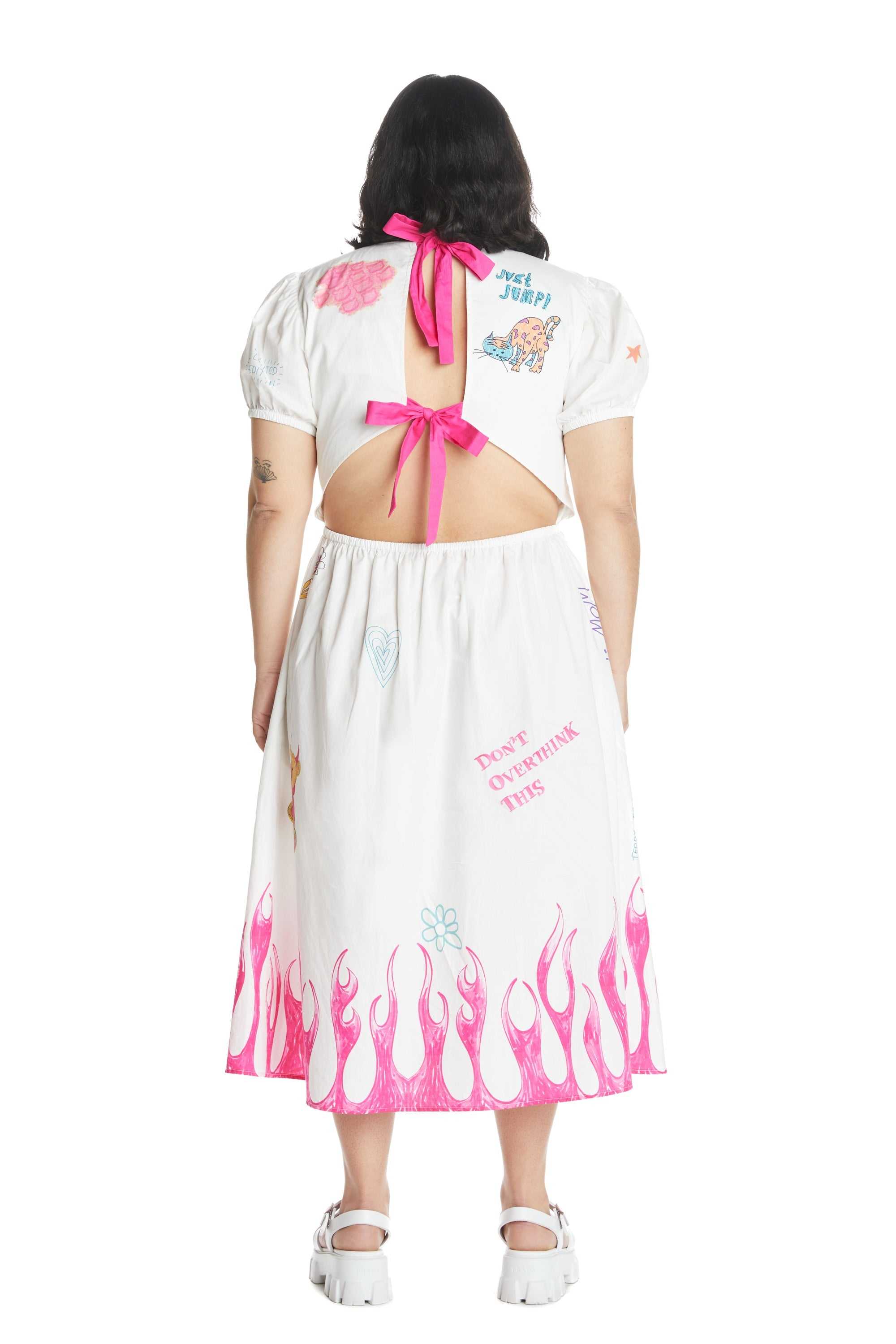 White Teddy Fresh Don't Buy Me Flowers Dress | CFDUPN075