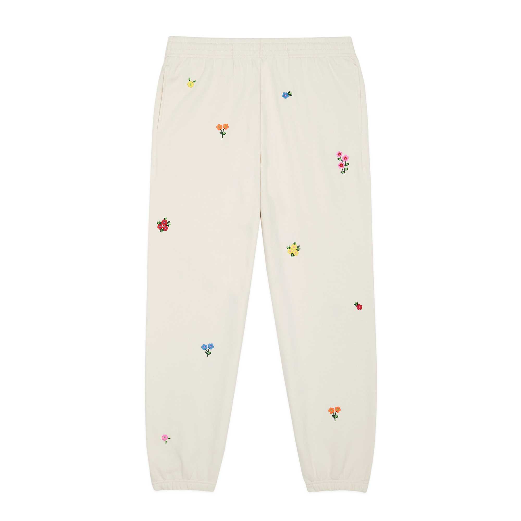 White Teddy Fresh Floral Sweatpants | BRPOXF421