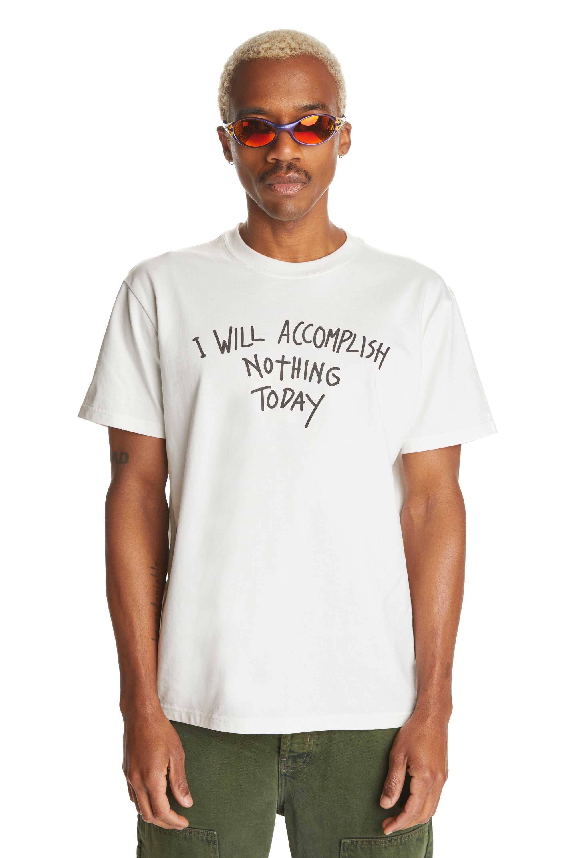 White Teddy Fresh I Will Accomplish Nothing Tee | DEPUAW076