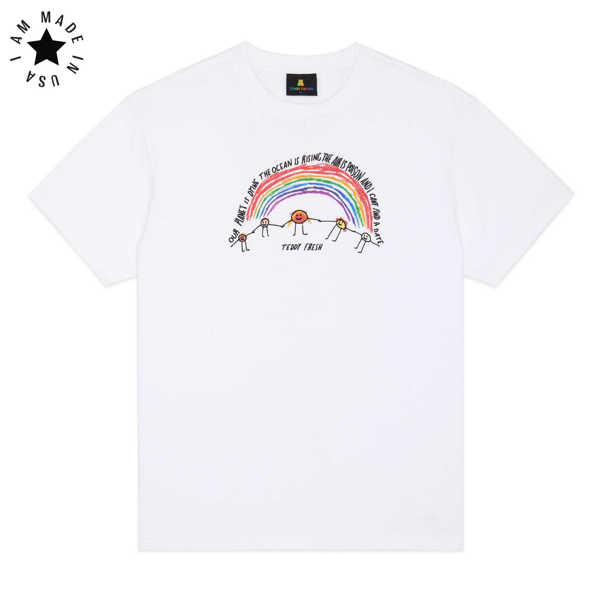 White Teddy Fresh Our Planet Is Dying Tee | JLSBEN140